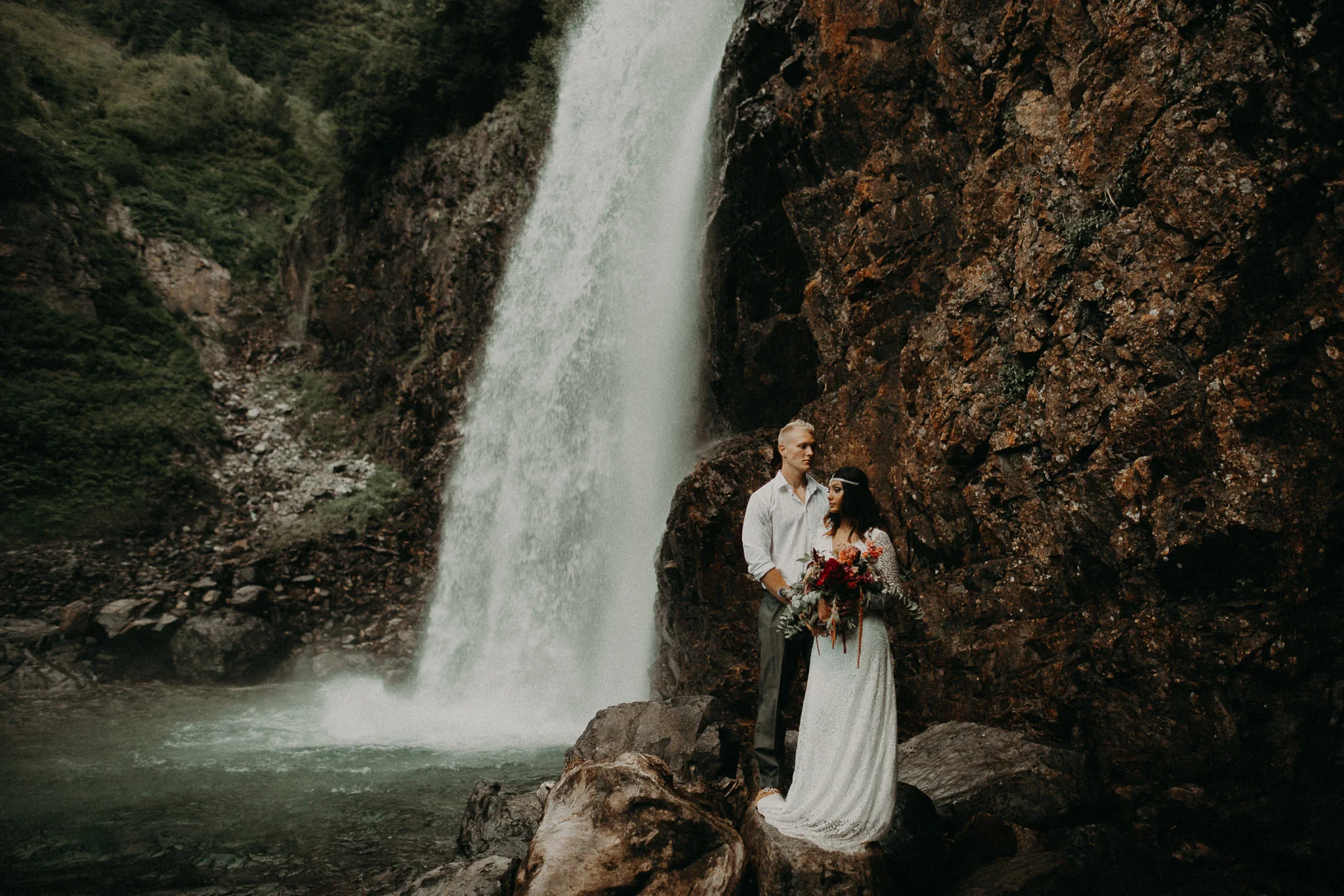 Kamra Fuller Photography - Seattle Wedding Photographer - Seattle Elopement Photographer - Port Angeles Wedding Photographer - Boho - Bohemian - Waterfall Elopement - PNW Wedding Photographer