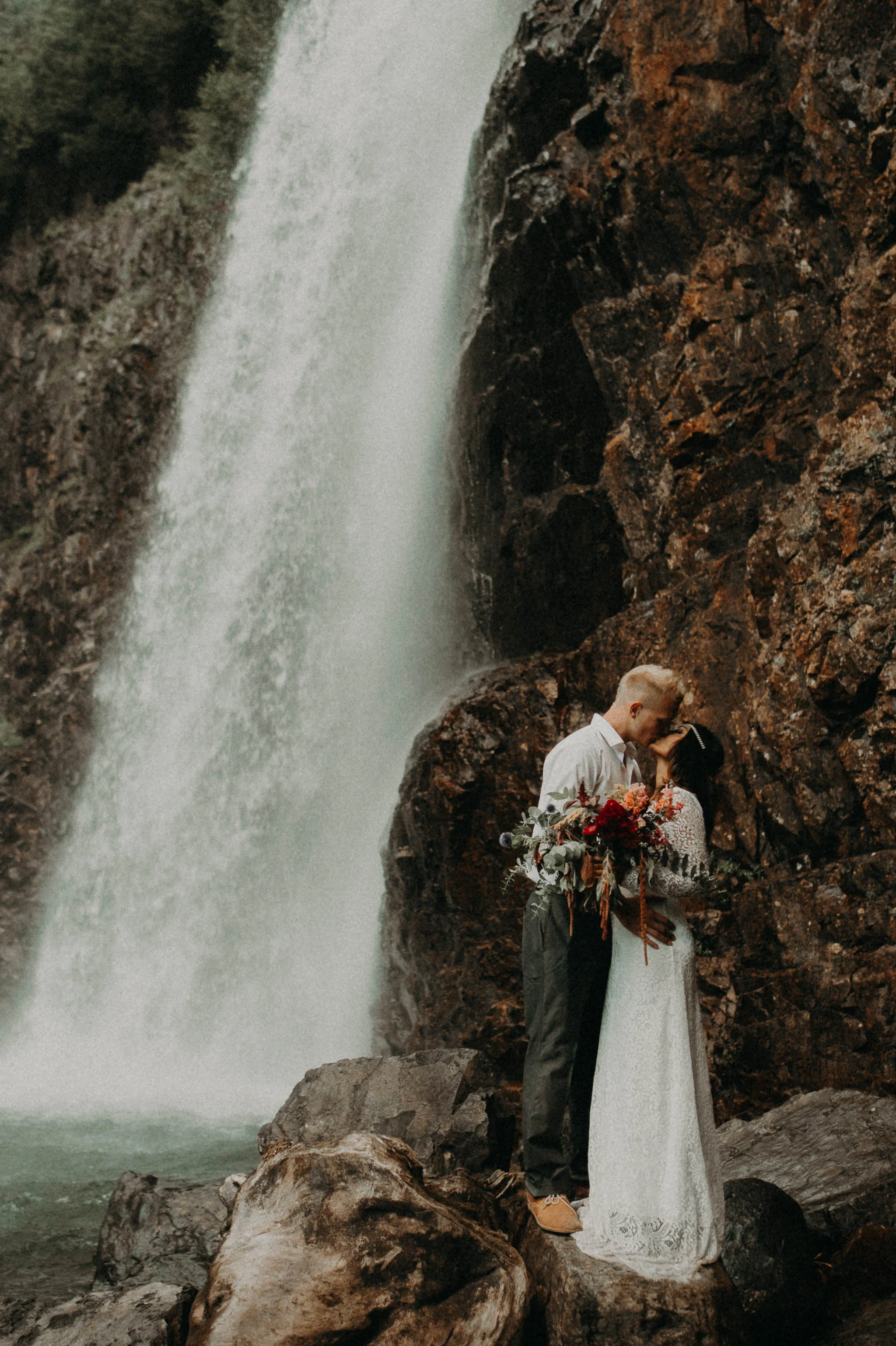 Kamra Fuller Photography - Seattle Wedding Photographer - Seattle Elopement Photographer - Port Angeles Wedding Photographer - Boho - Bohemian - Waterfall Elopement - PNW Wedding Photographer