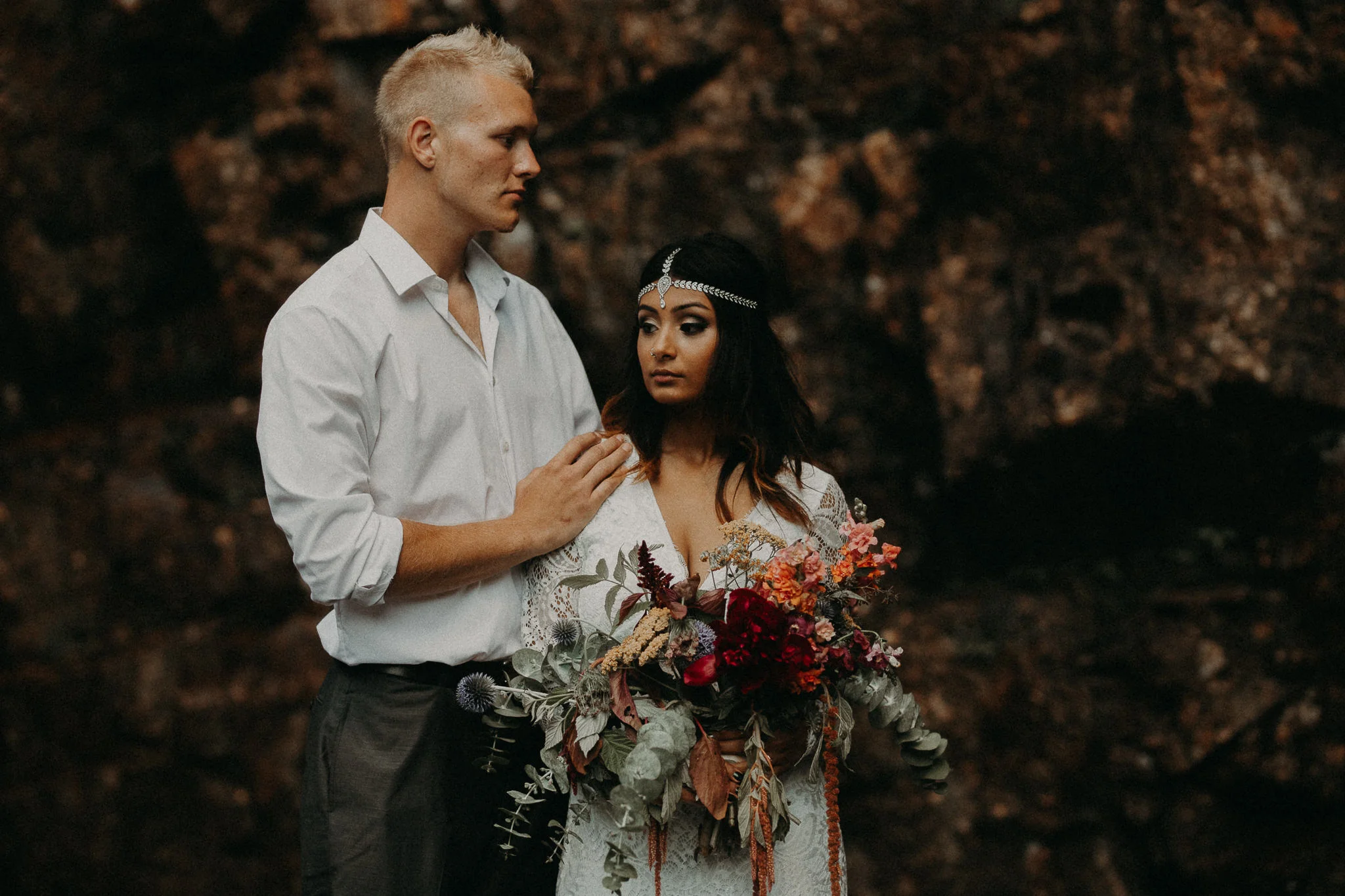 Kamra Fuller Photography - Seattle Wedding Photographer - Seattle Elopement Photographer - Port Angeles Wedding Photographer - Boho - Bohemian - Waterfall Elopement - PNW Wedding Photographer