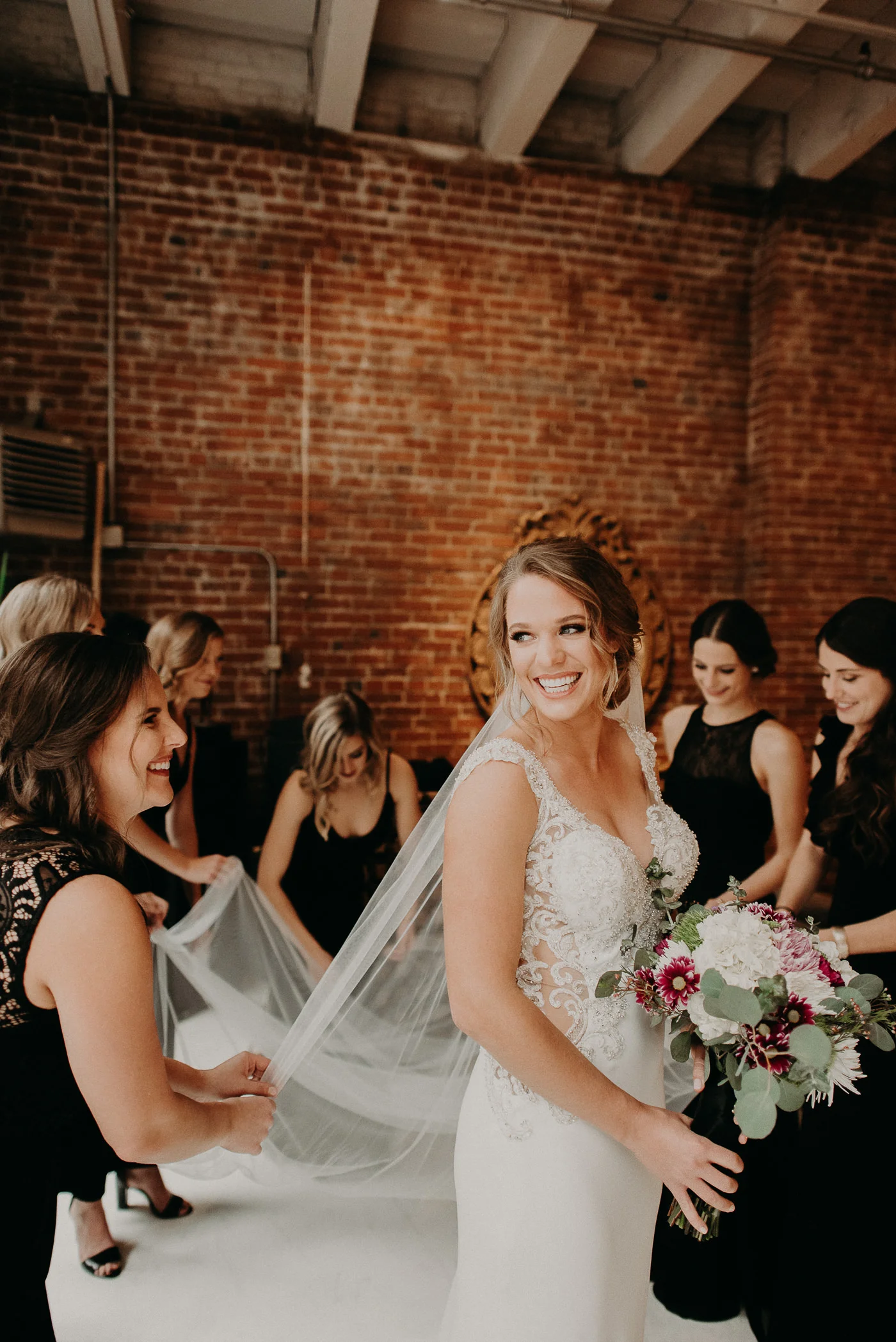 Seattle Bridal Portraits in Pioneer Square Loft by Seattle Wedding Photographer Kamra Fuller Photography