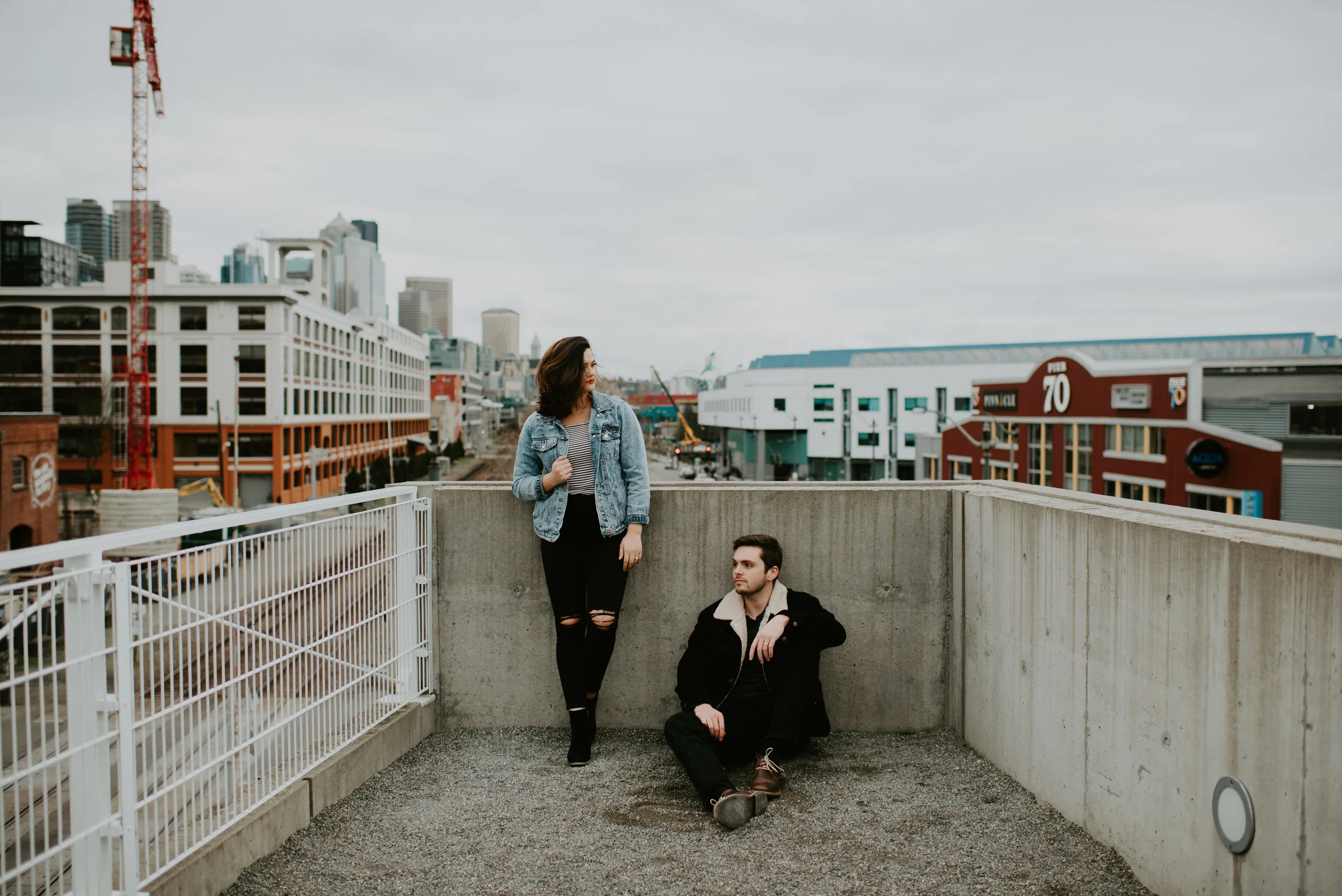 Urban Seattle Couple's Session at The Olympic Sculpture Park by Seattle Engagement Photographer Kamra Fuller Photography Seattle Wedding Photographer