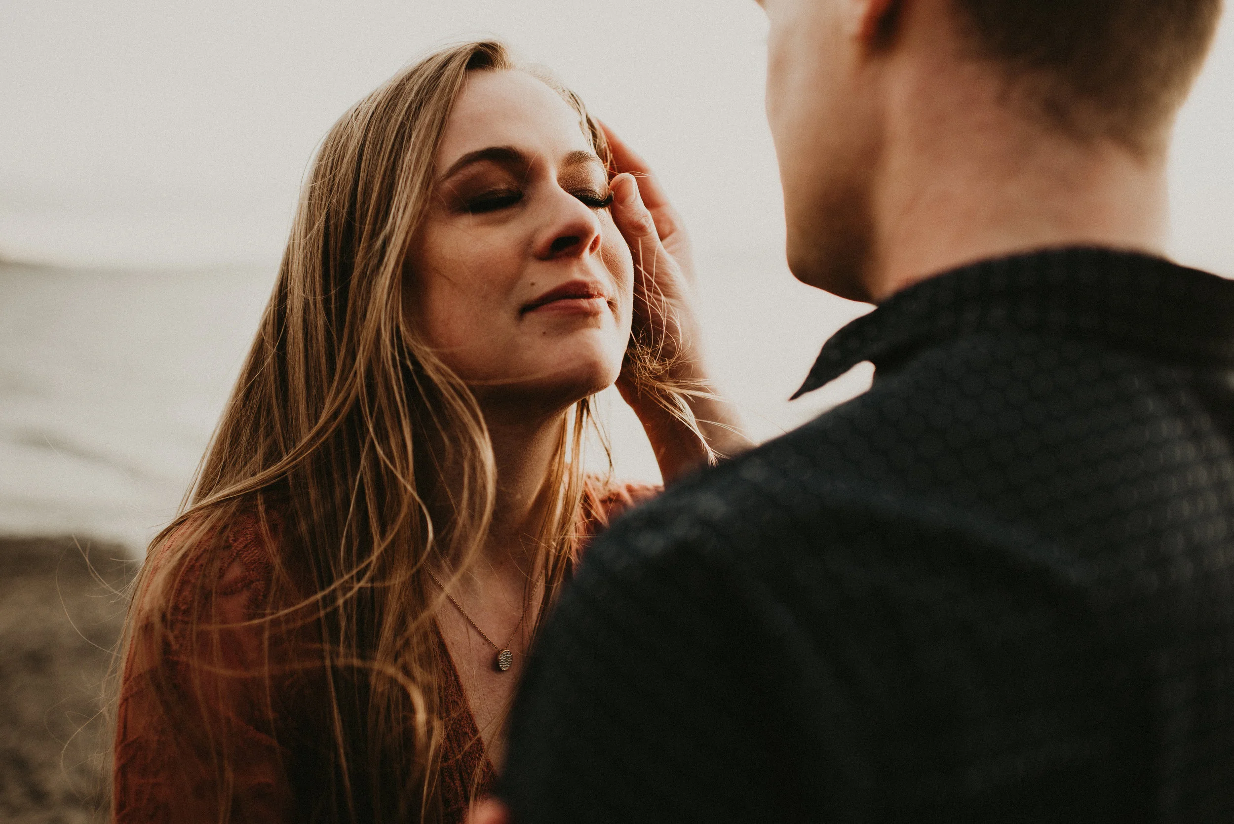 Tender Moment at Everett Engagement Session by Seattle Wedding Photographer Kamra Fuller Photography