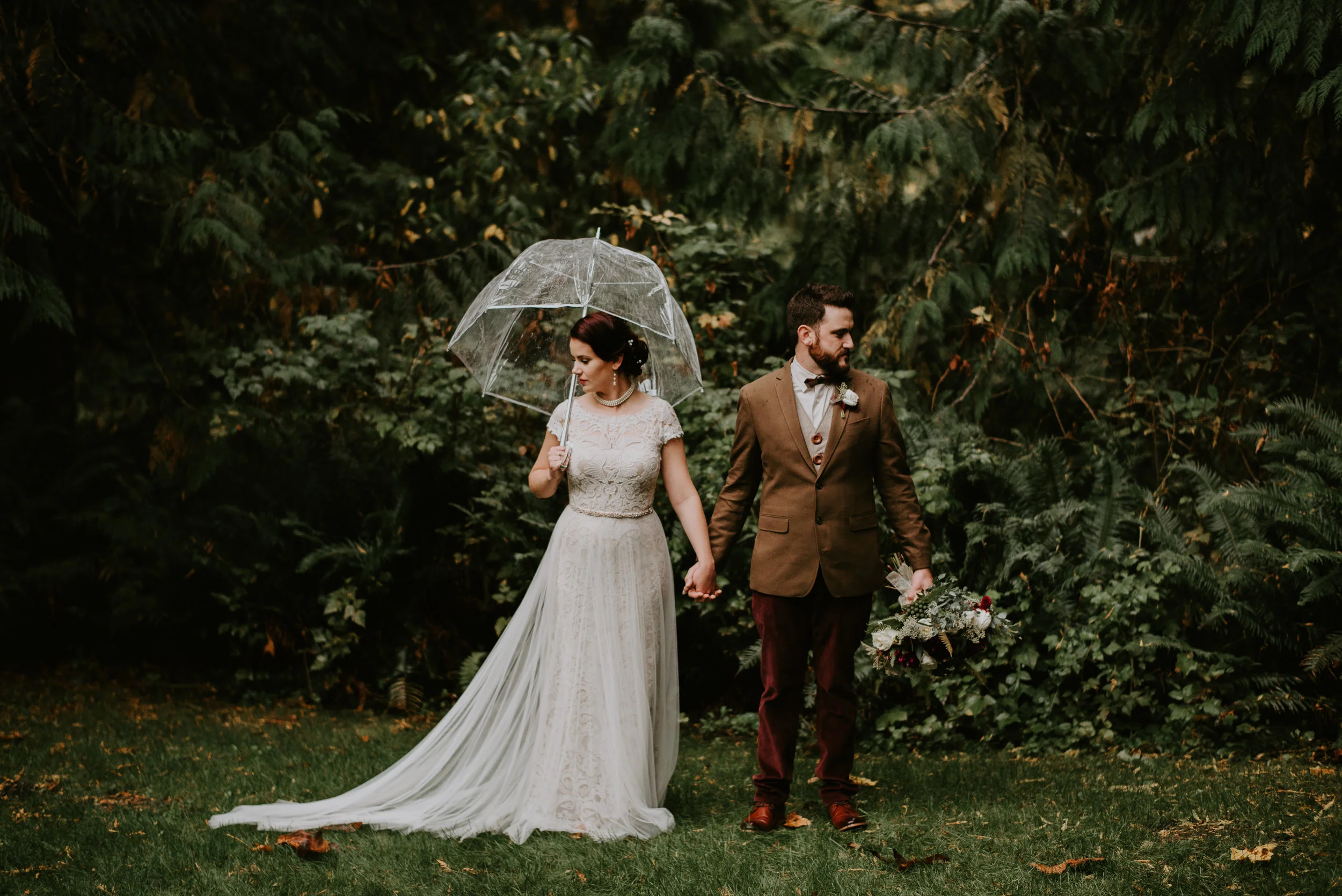 Treehouse Point Wedding Portraits by Treehouse Point Wedding Photographer Kamra Fuller Photography