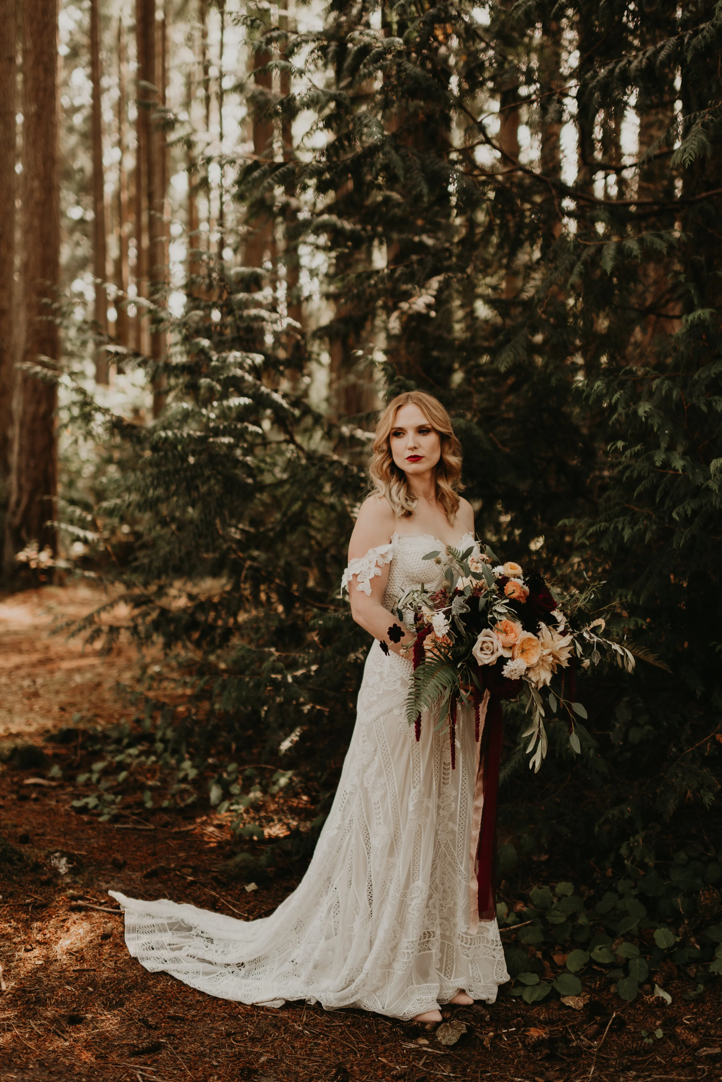 Bridal Portrait at Kitsap Memorial State Park by Kitsap Wedding Photographer Kamra Fuller Photography Seattle Wedding Photographer