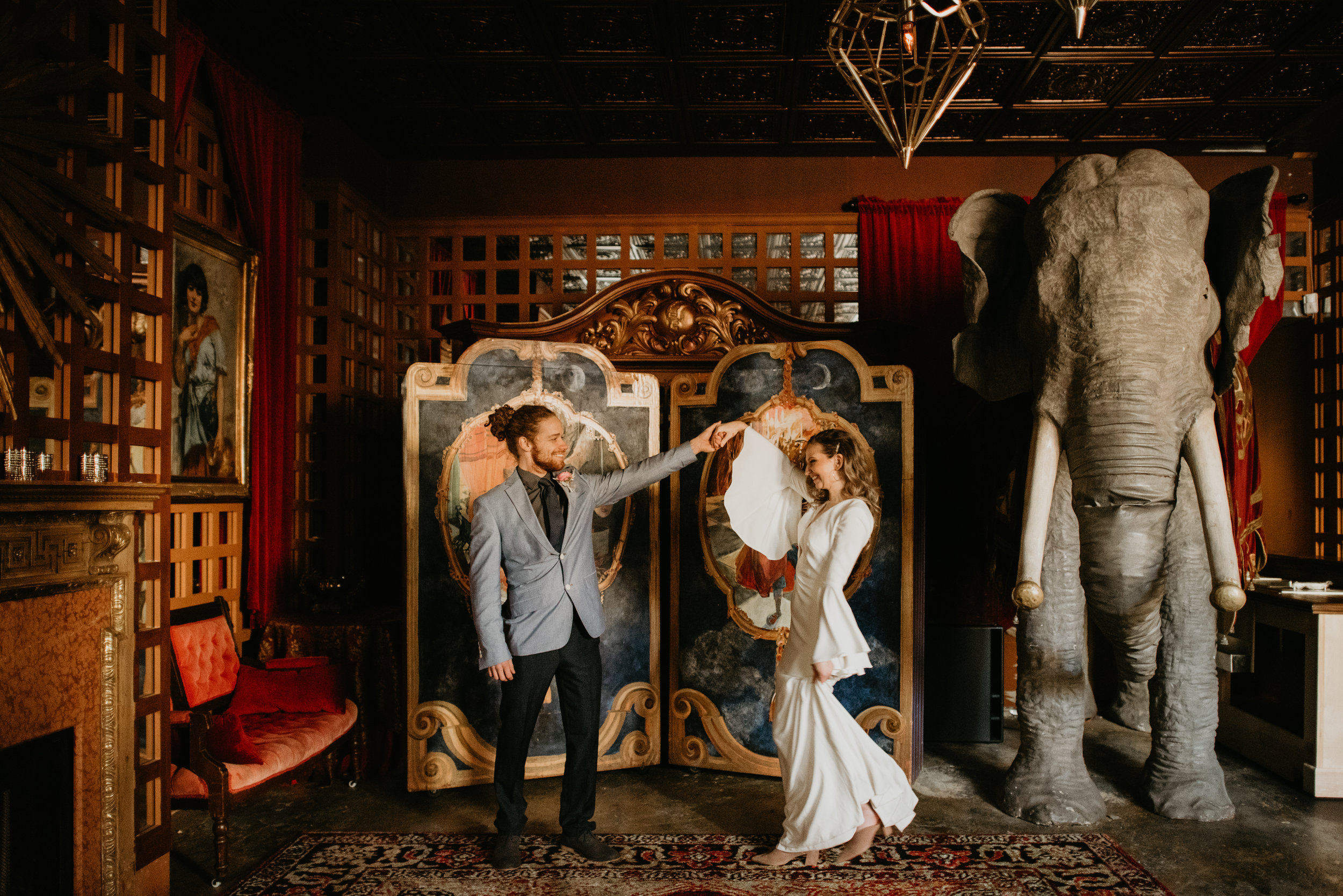 Beau + Britty - Dutch Carnival Styled Elopement Shoot at The Ruins, Seattle, WA - Seattle Elopement Photographer