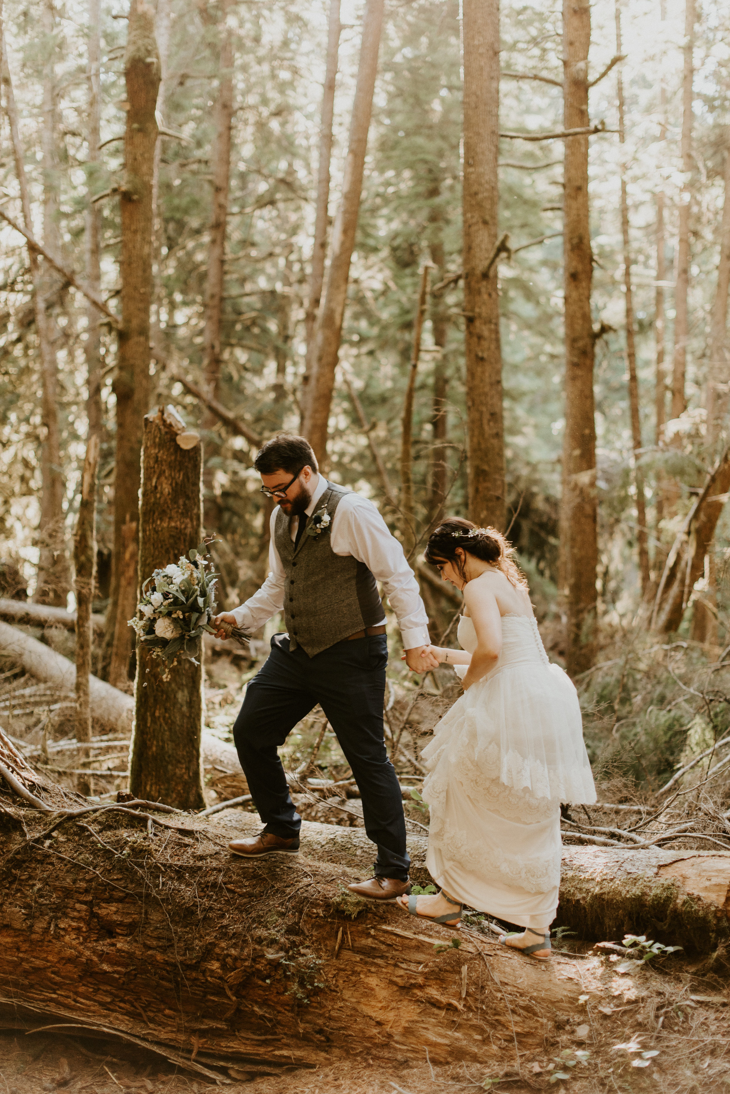 Chelsie + Matt's Marymere Falls Elopement at Olympic National Park by Kamra Fuller Photography