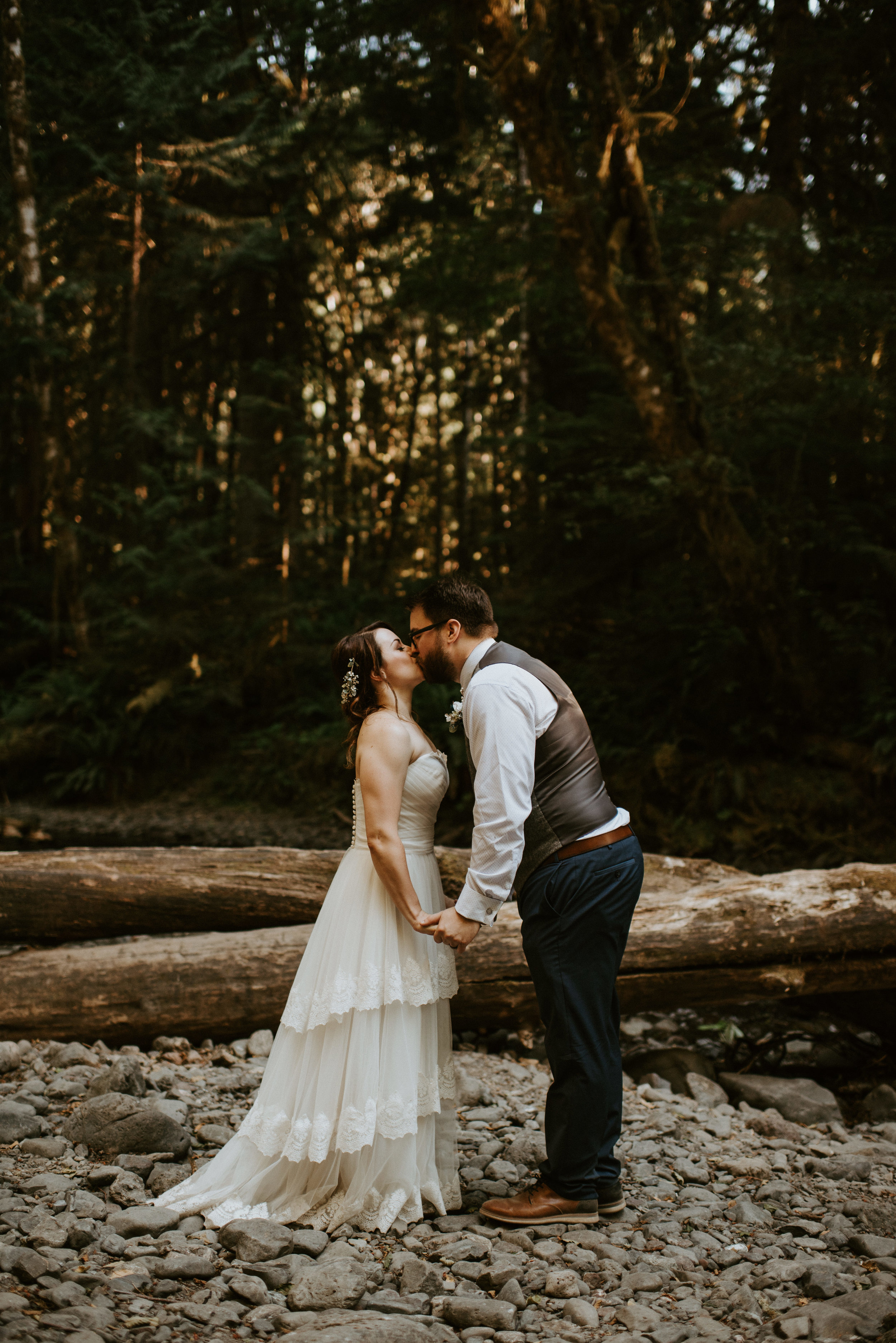 Chelsie + Matt's Marymere Falls Elopement at Olympic National Park by Kamra Fuller Photography