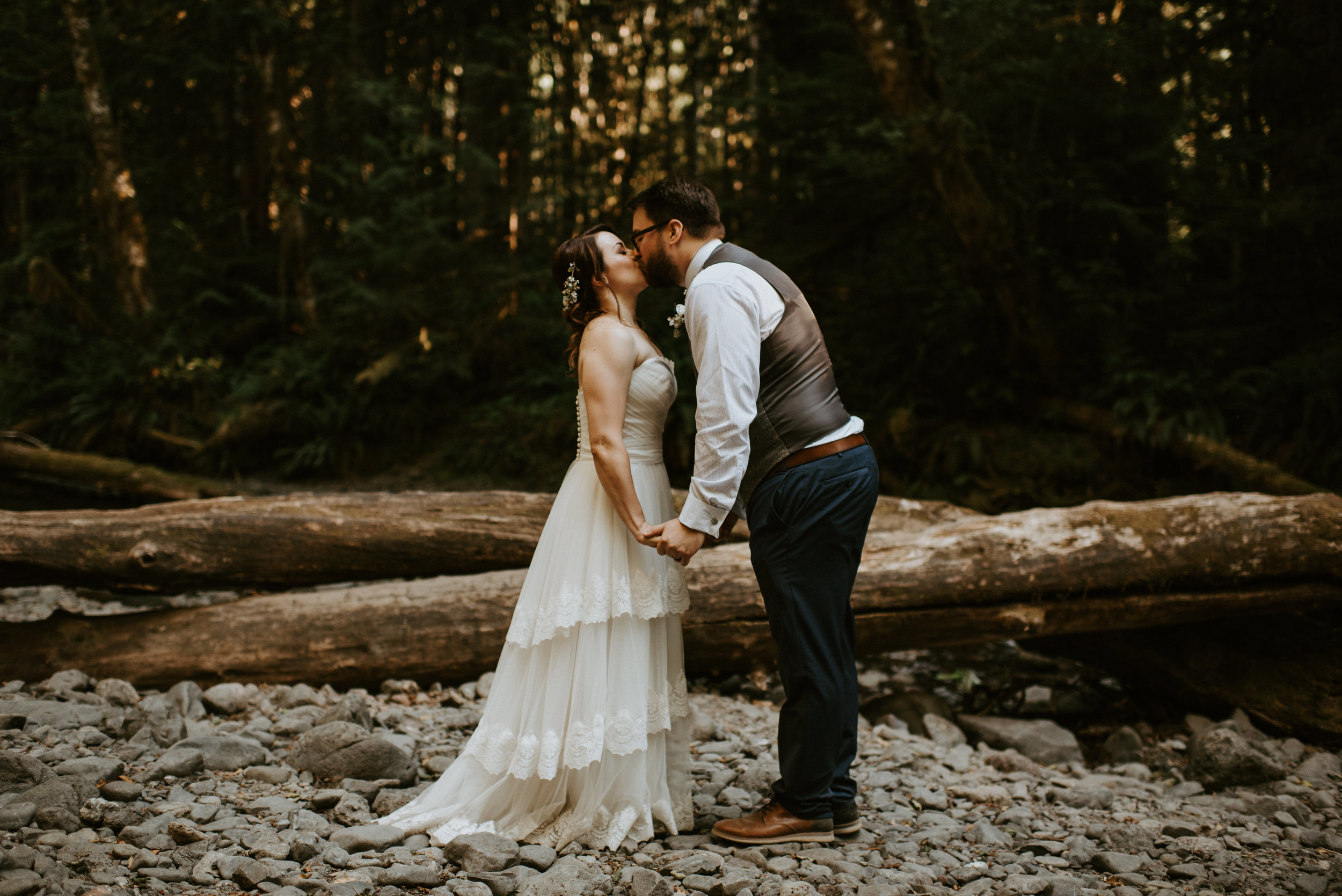 Chelsie + Matt's Marymere Falls Elopement at Olympic National Park by Kamra Fuller Photography