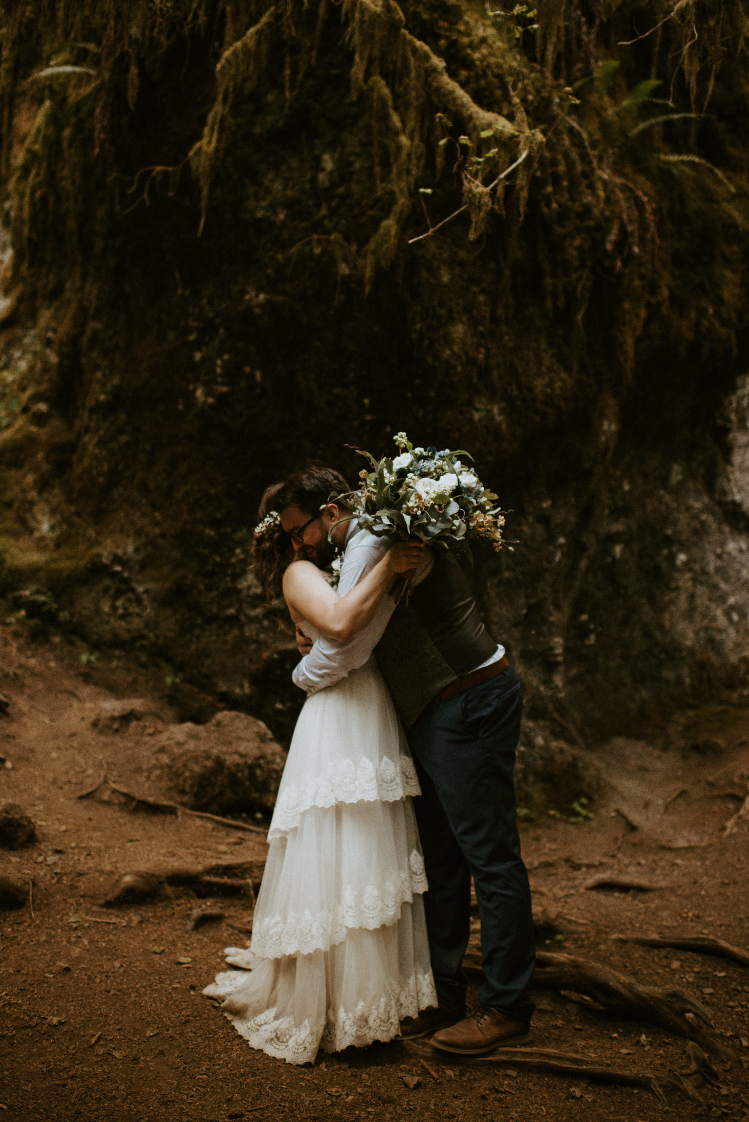 Chelsie + Matt's Marymere Falls Elopement at Olympic National Park by Kamra Fuller Photography