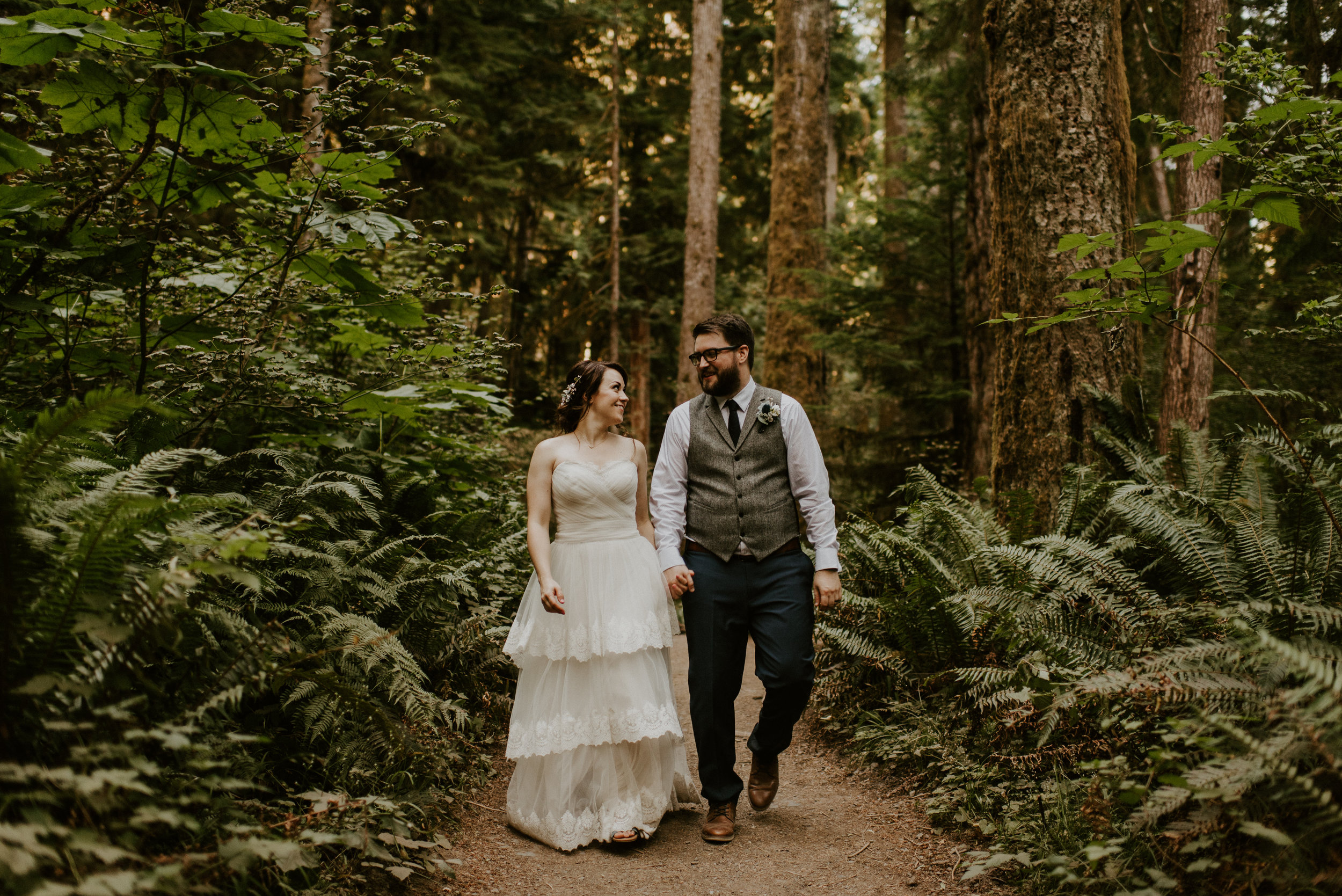 Chelsie + Matt's Marymere Falls Elopement at Olympic National Park by Kamra Fuller Photography