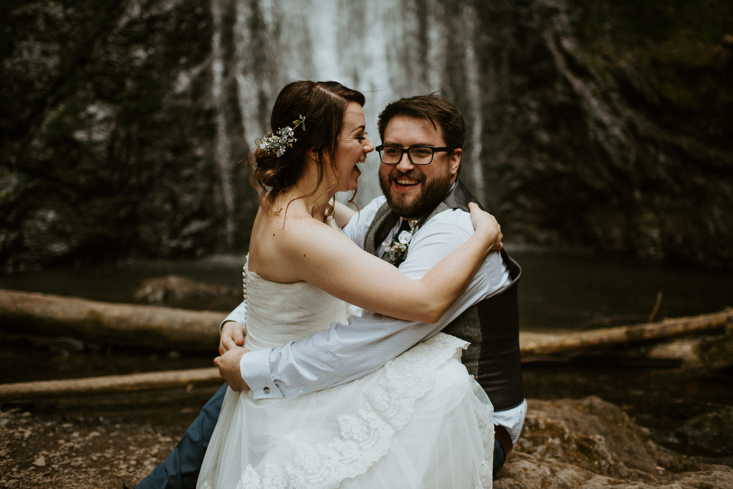 Chelsie + Matt's Marymere Falls Elopement at Olympic National Park by Kamra Fuller Photography