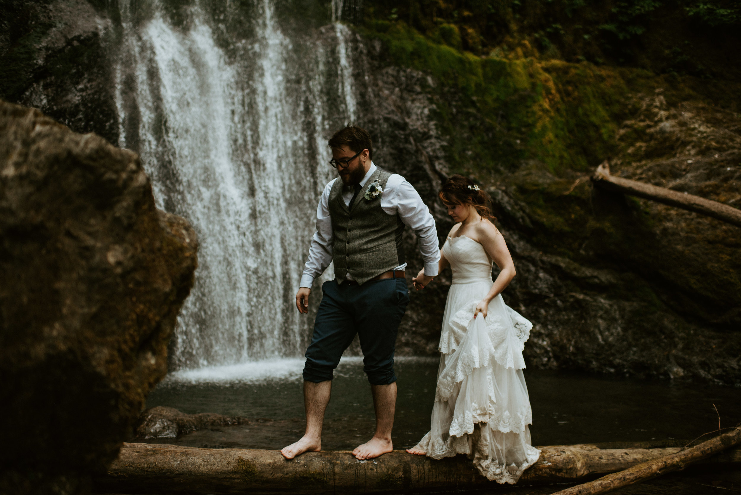 Chelsie + Matt's Marymere Falls Elopement at Olympic National Park by Kamra Fuller Photography