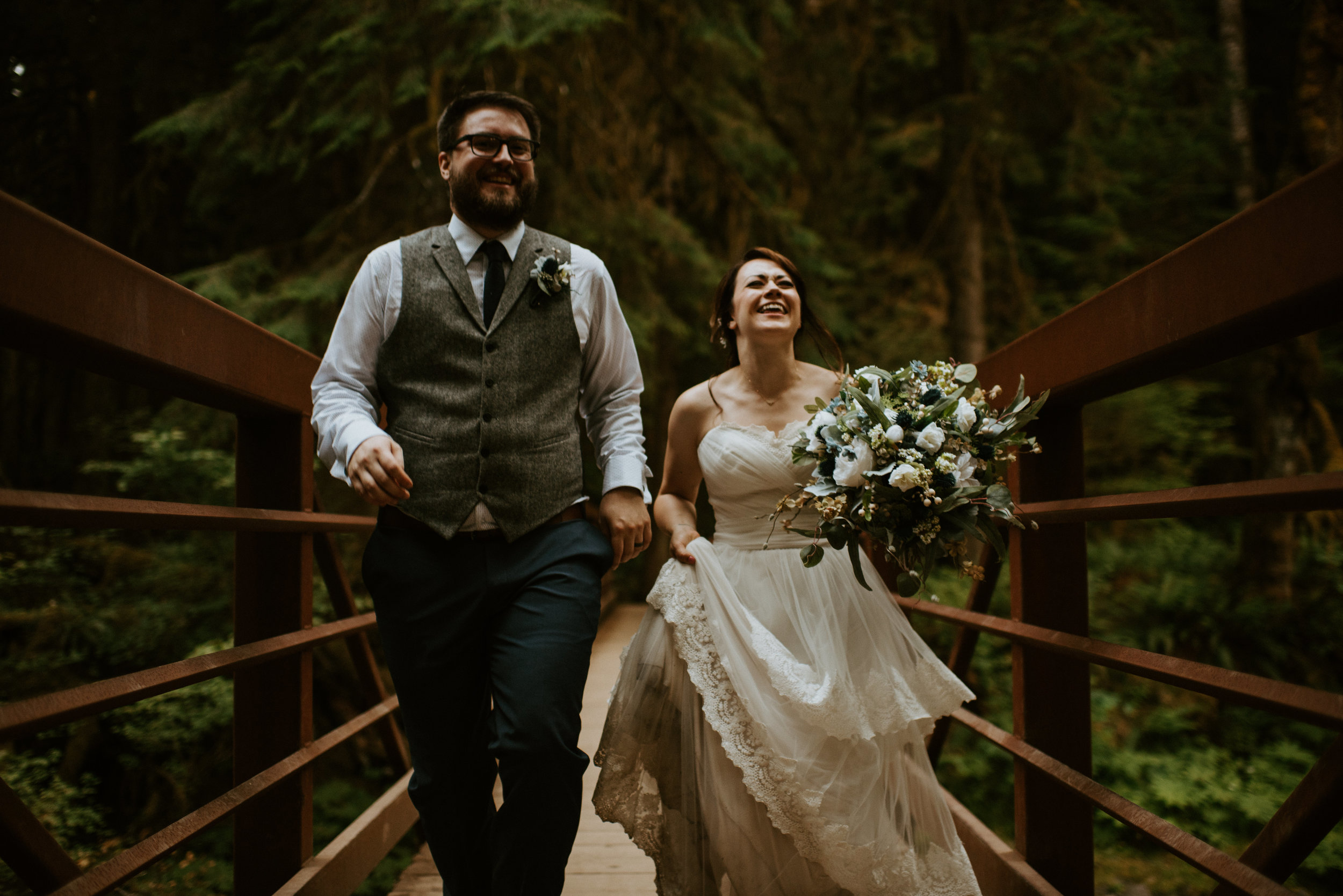 Chelsie + Matt's Marymere Falls Elopement at Olympic National Park by Kamra Fuller Photography