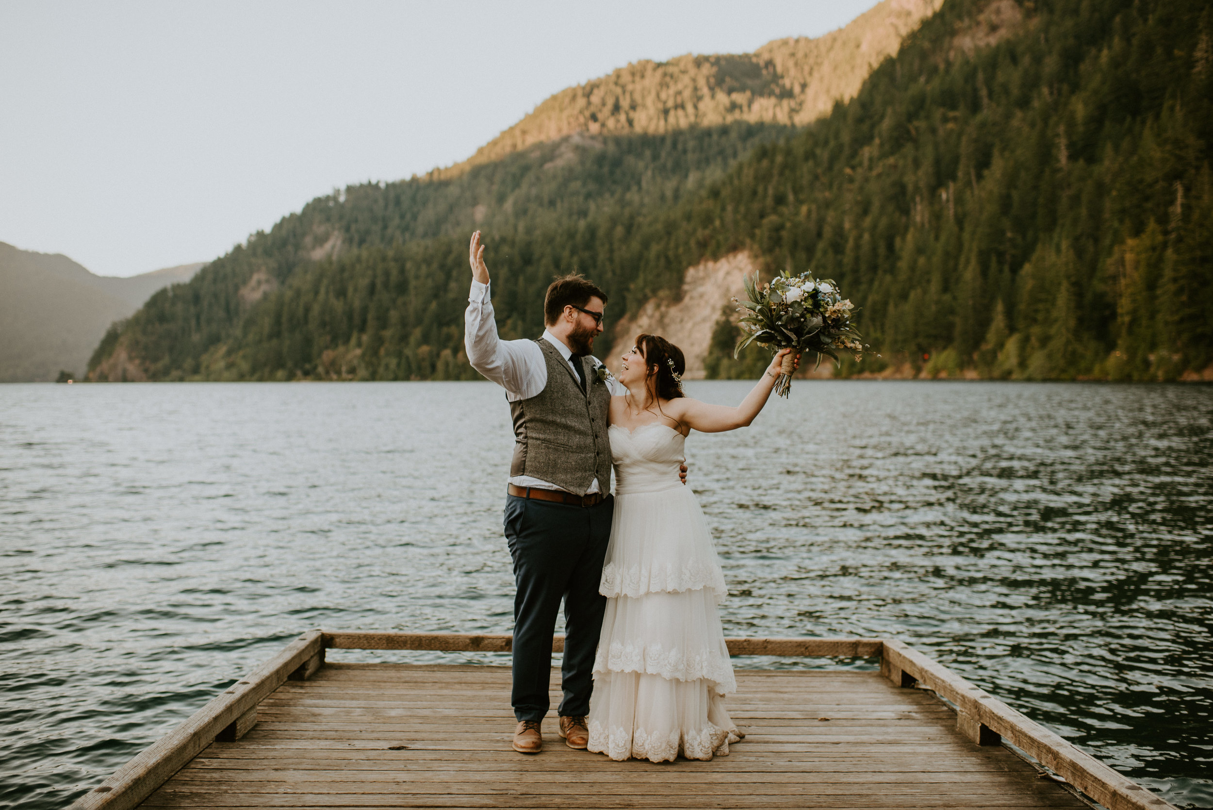 Chelsie + Matt's Marymere Falls Elopement at Olympic National Park by Kamra Fuller Photography