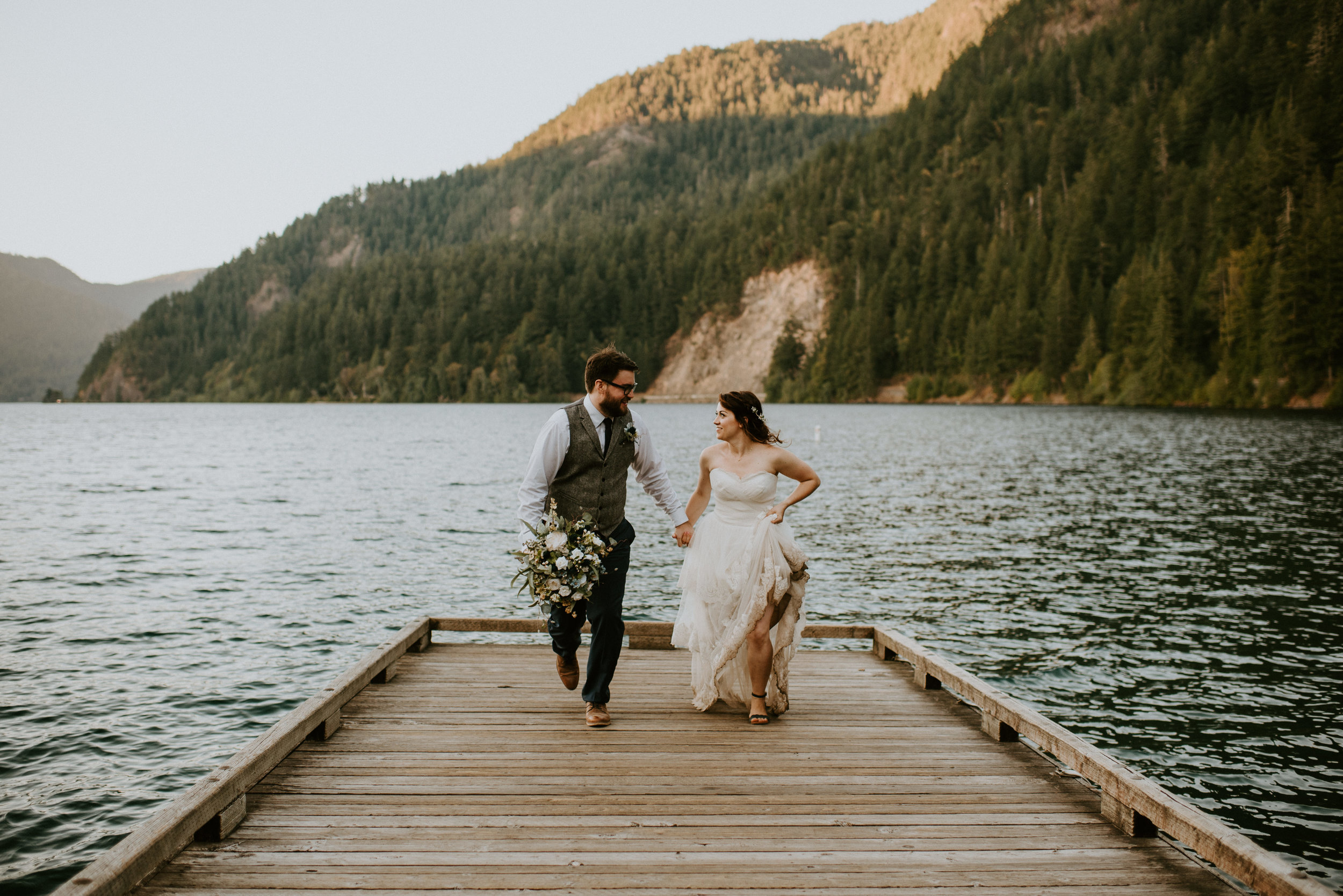 Chelsie + Matt's Marymere Falls Elopement at Olympic National Park by Kamra Fuller Photography