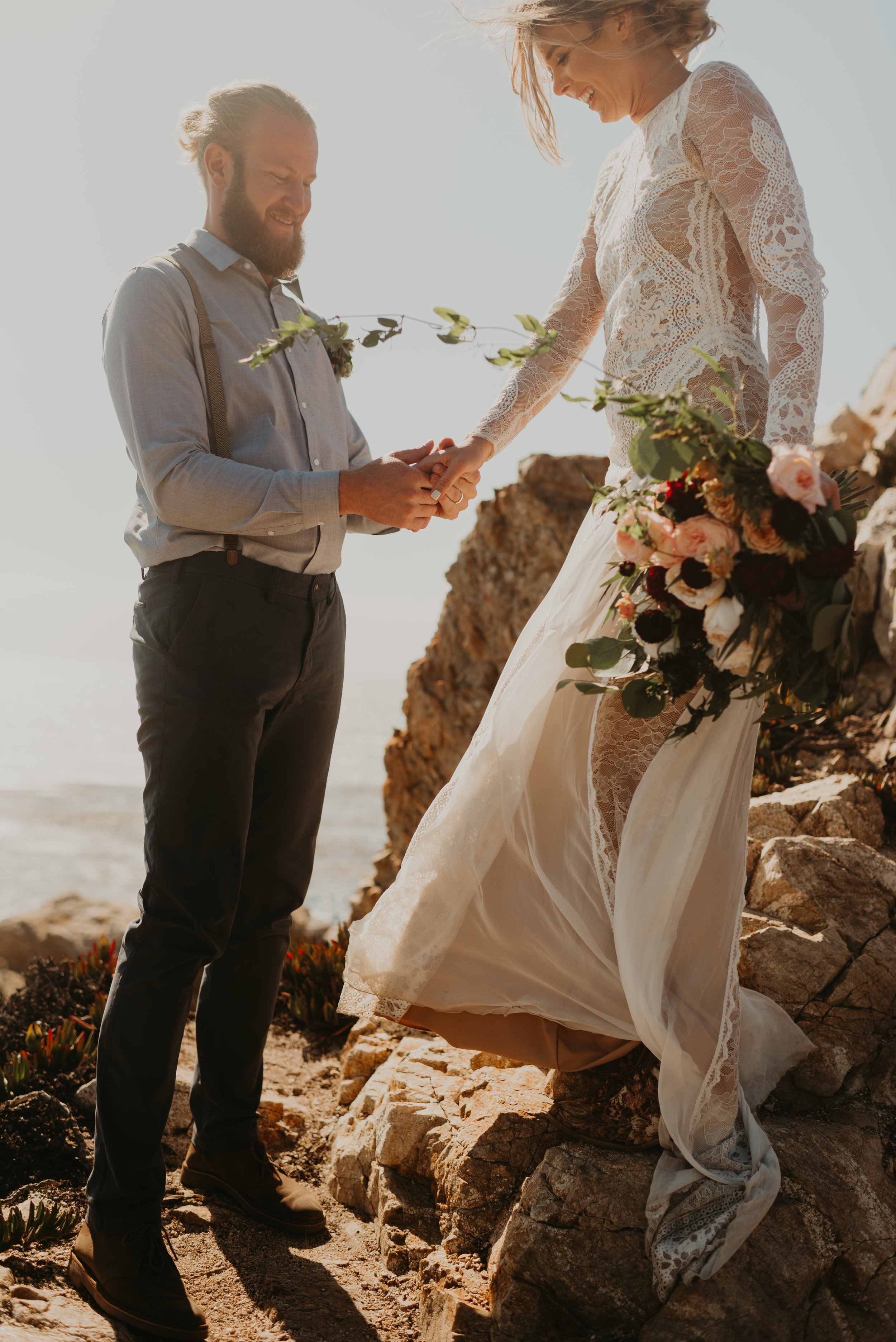 Joanna + Brian West Coast Intimate Adventure Wedding in Big Sur, CA by Seattle Wedding Photographer Kamra Fuller Photography