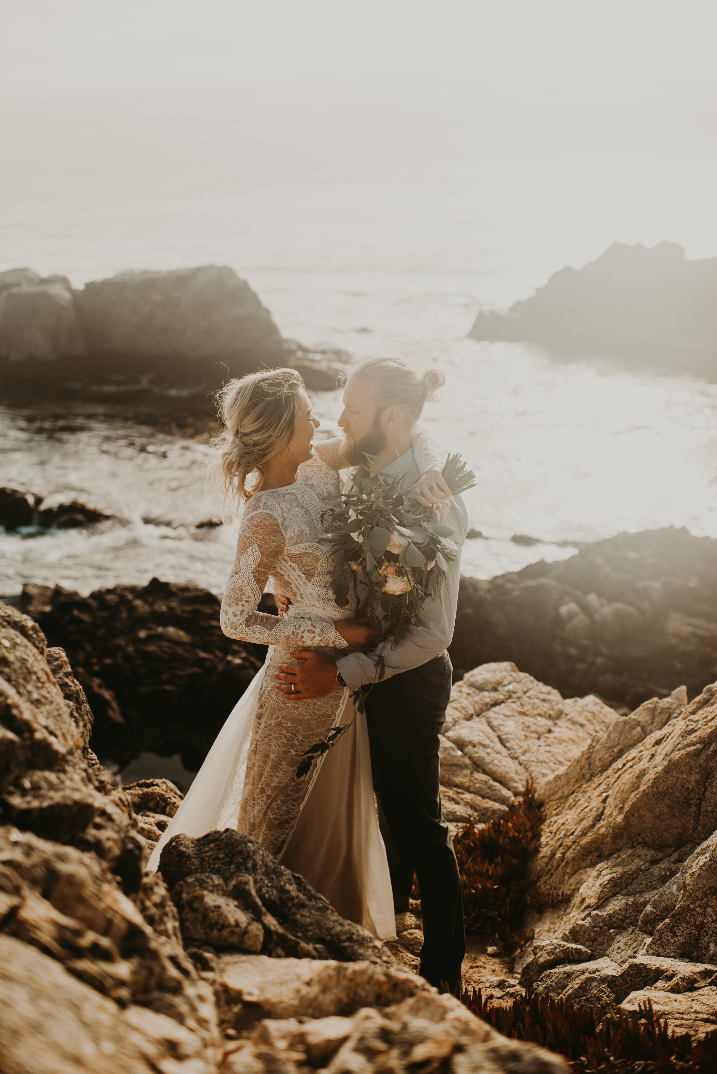 Joanna + Brian West Coast Intimate Adventure Wedding in Big Sur, CA by Seattle Wedding Photographer Kamra Fuller Photography