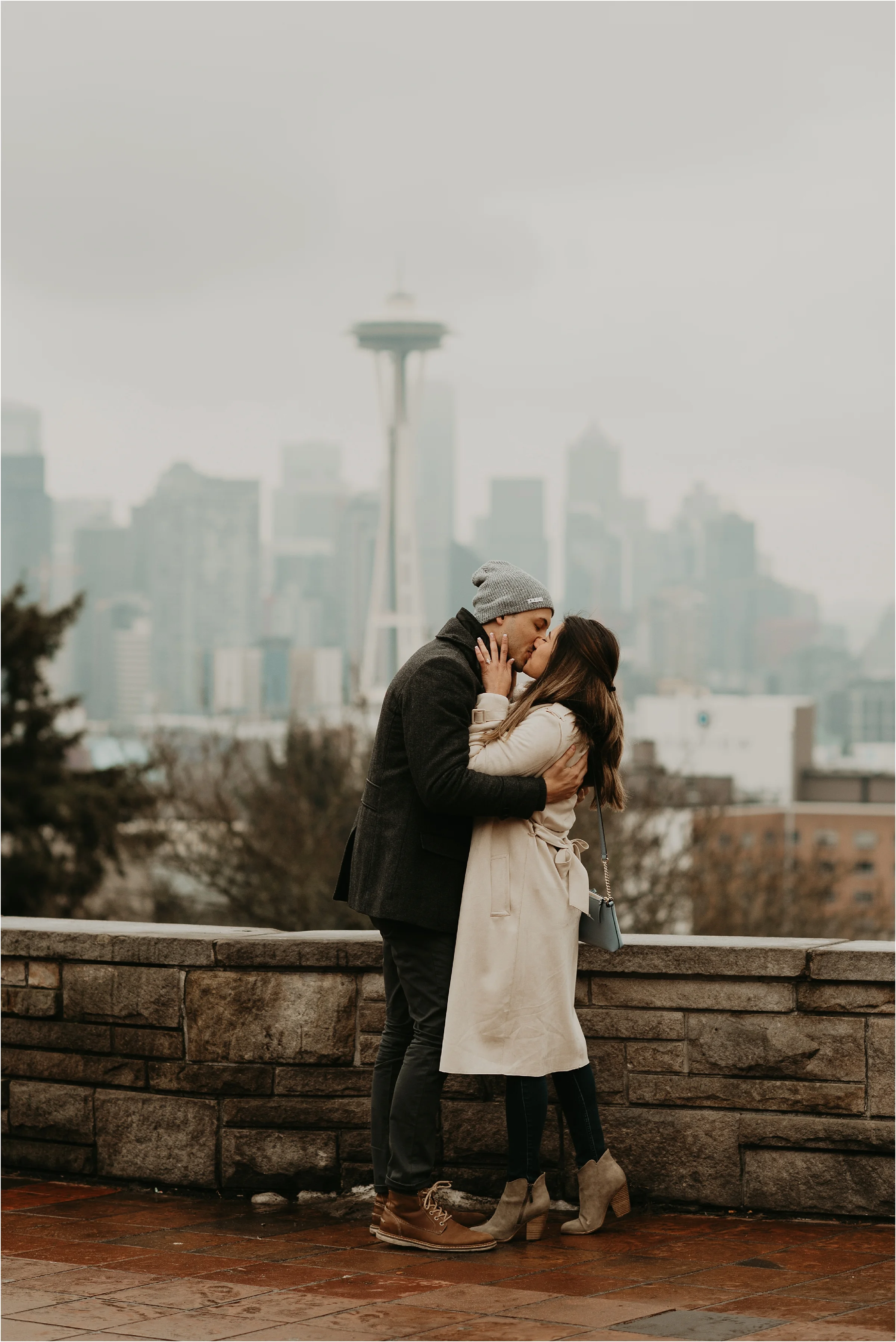 Seattle Proposal at Kerry Park by Seattle Wedding Photographer Kamra Fuller Photography