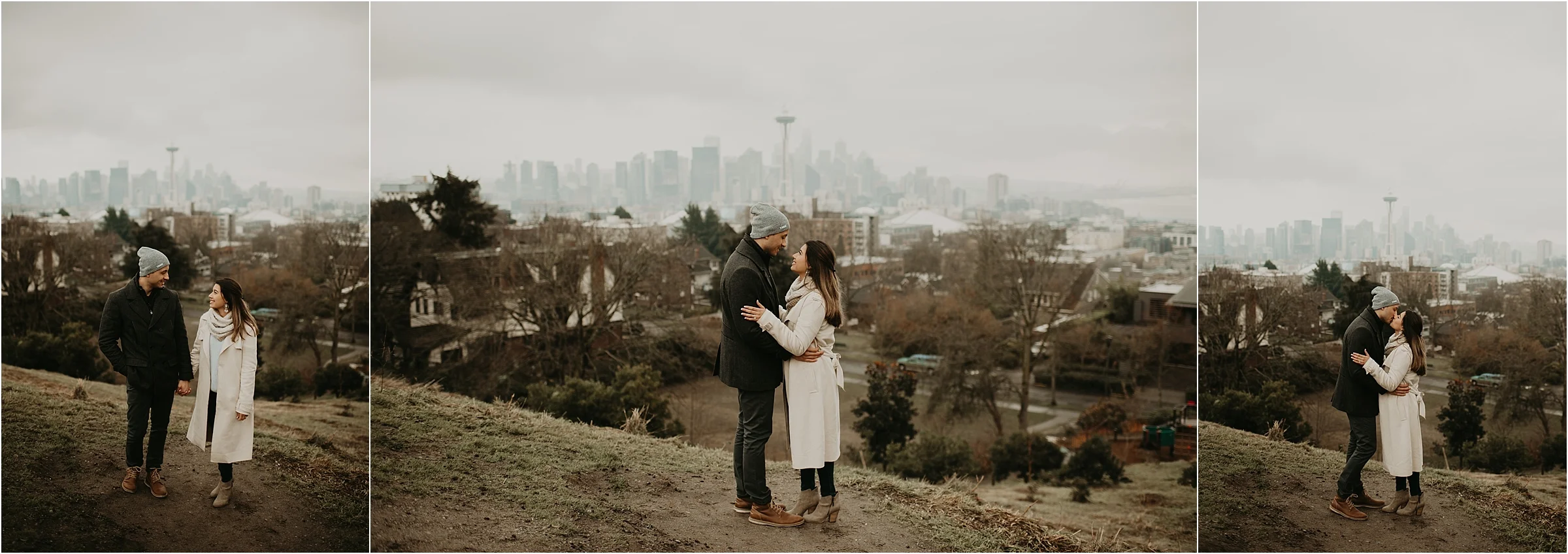 Seattle Proposal at Kerry Park by Seattle Wedding Photographer Kamra Fuller Photography