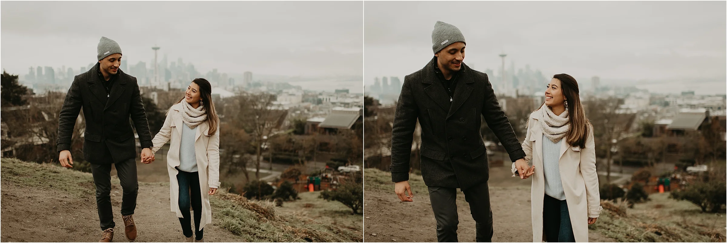 Seattle Proposal at Kerry Park by Seattle Wedding Photographer Kamra Fuller Photography