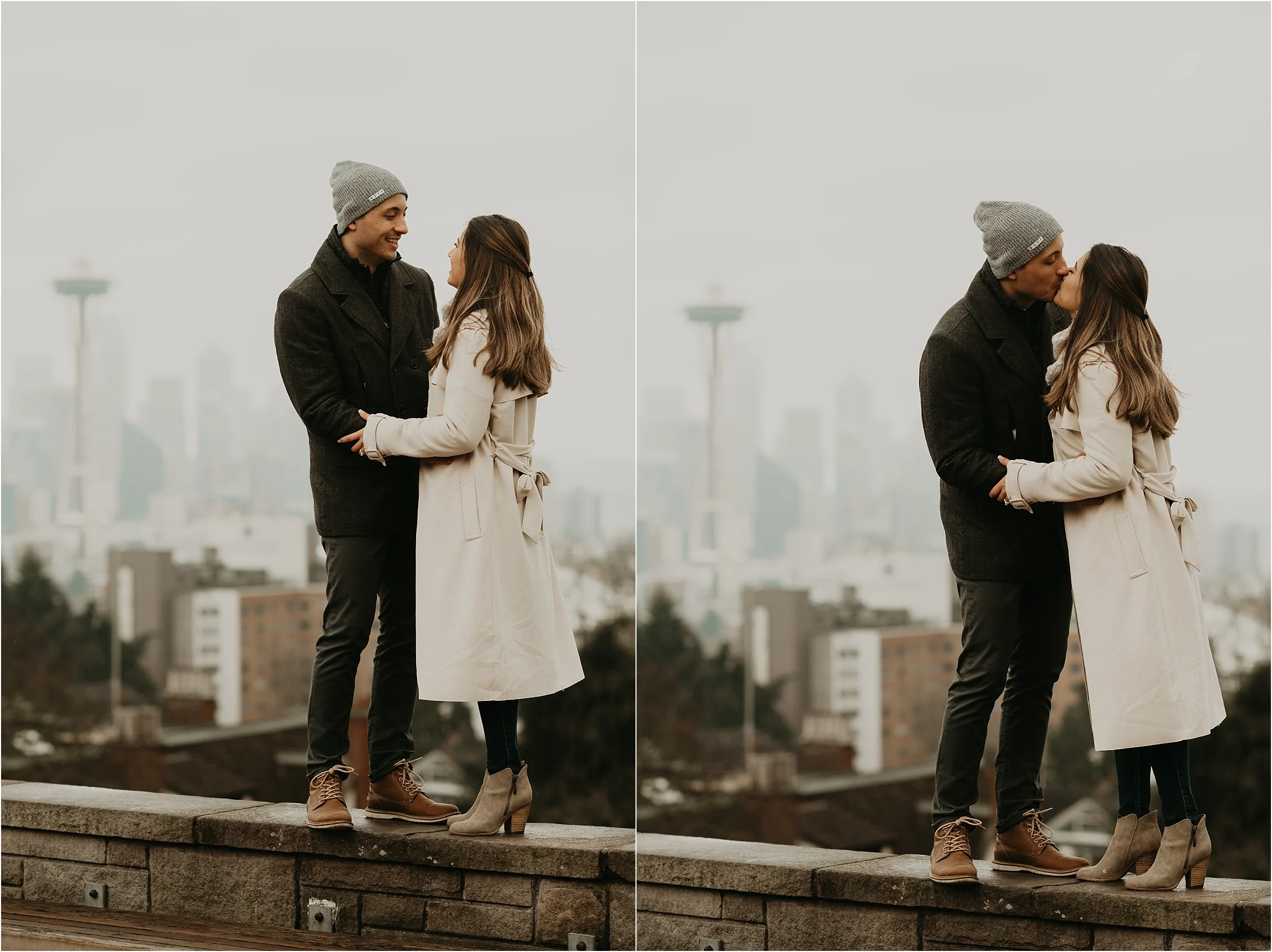 Seattle Proposal at Kerry Park by Seattle Wedding Photographer Kamra Fuller Photography