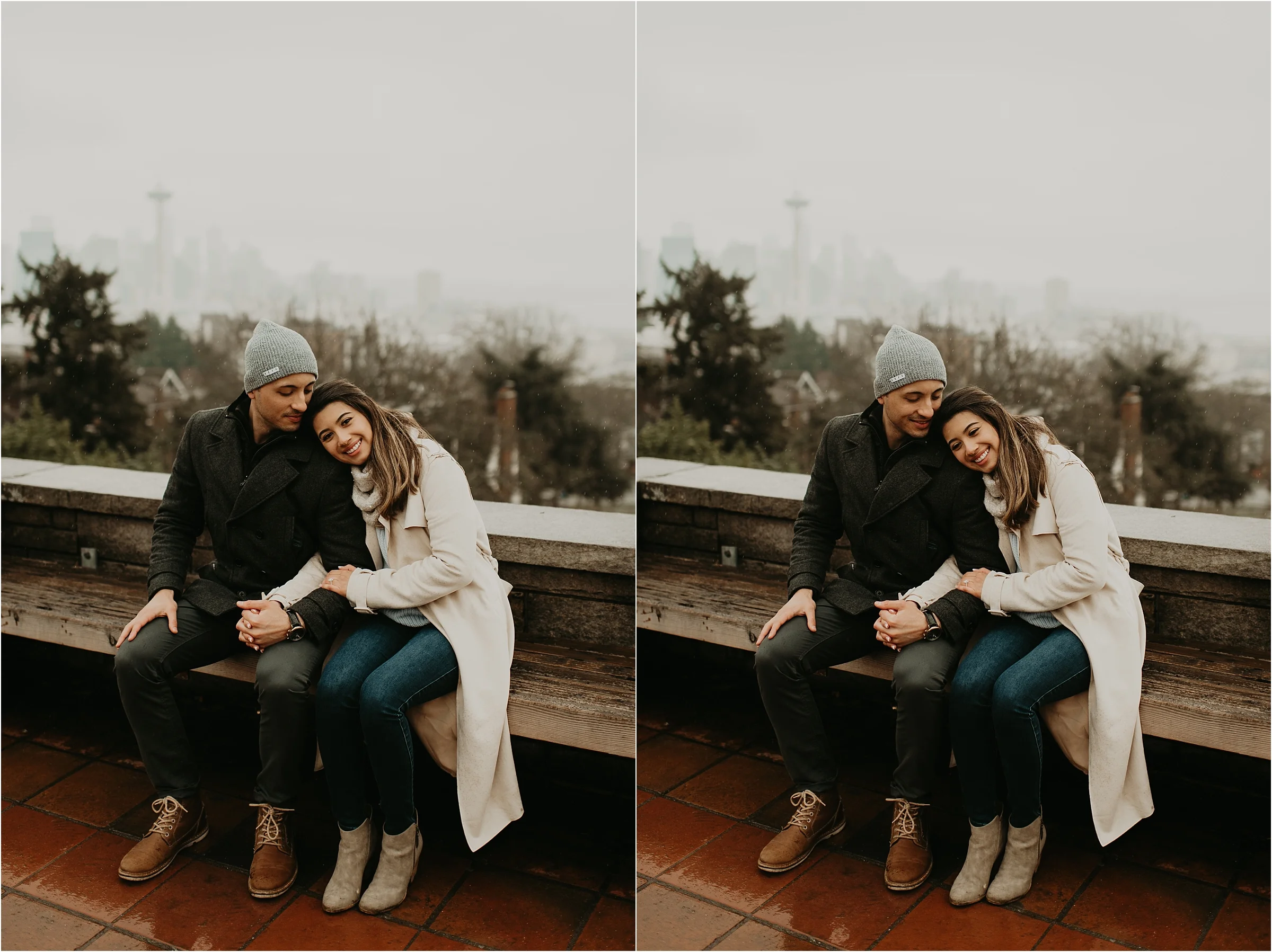 Seattle Proposal at Kerry Park by Seattle Wedding Photographer Kamra Fuller Photography