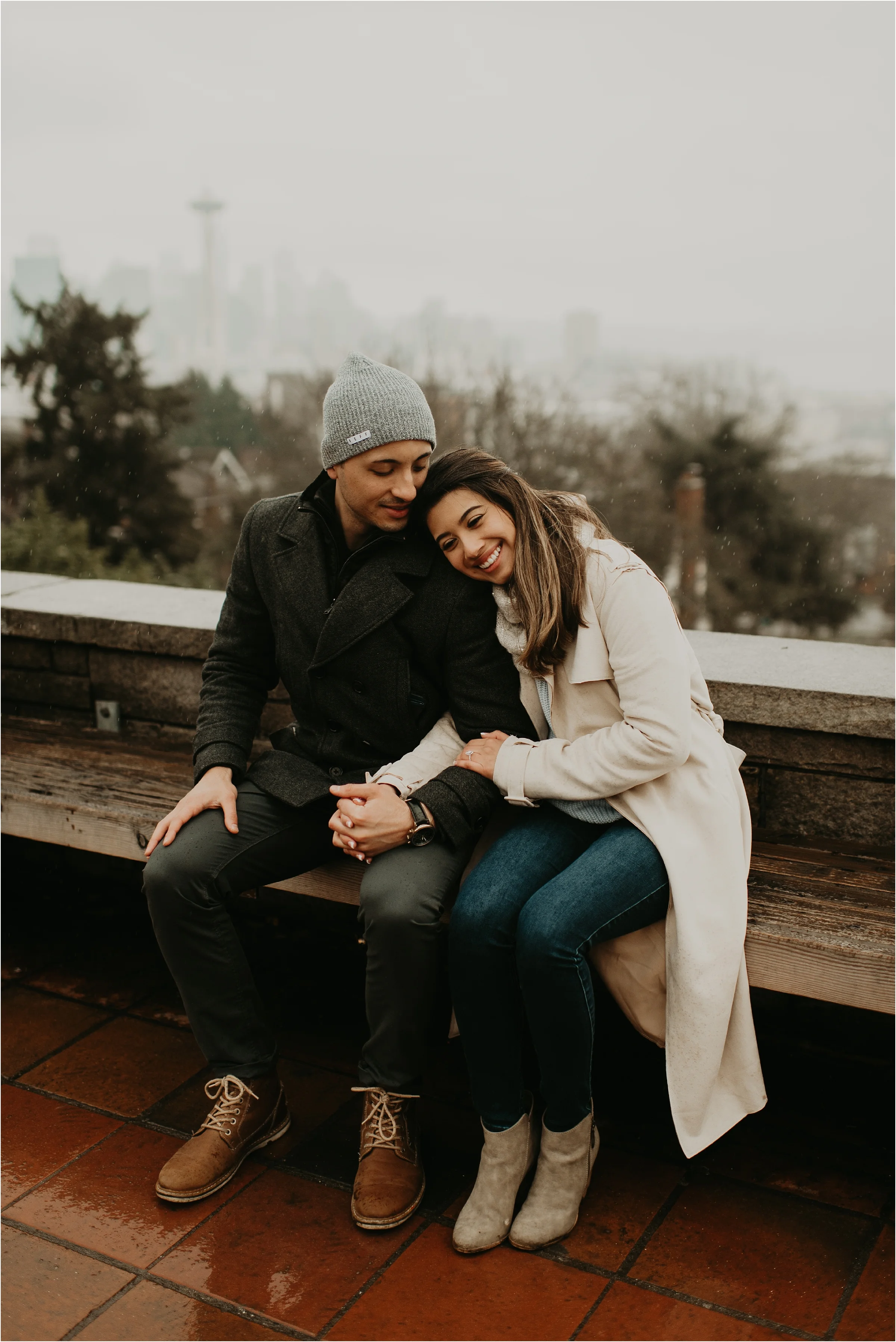 Seattle Proposal at Kerry Park by Seattle Wedding Photographer Kamra Fuller Photography