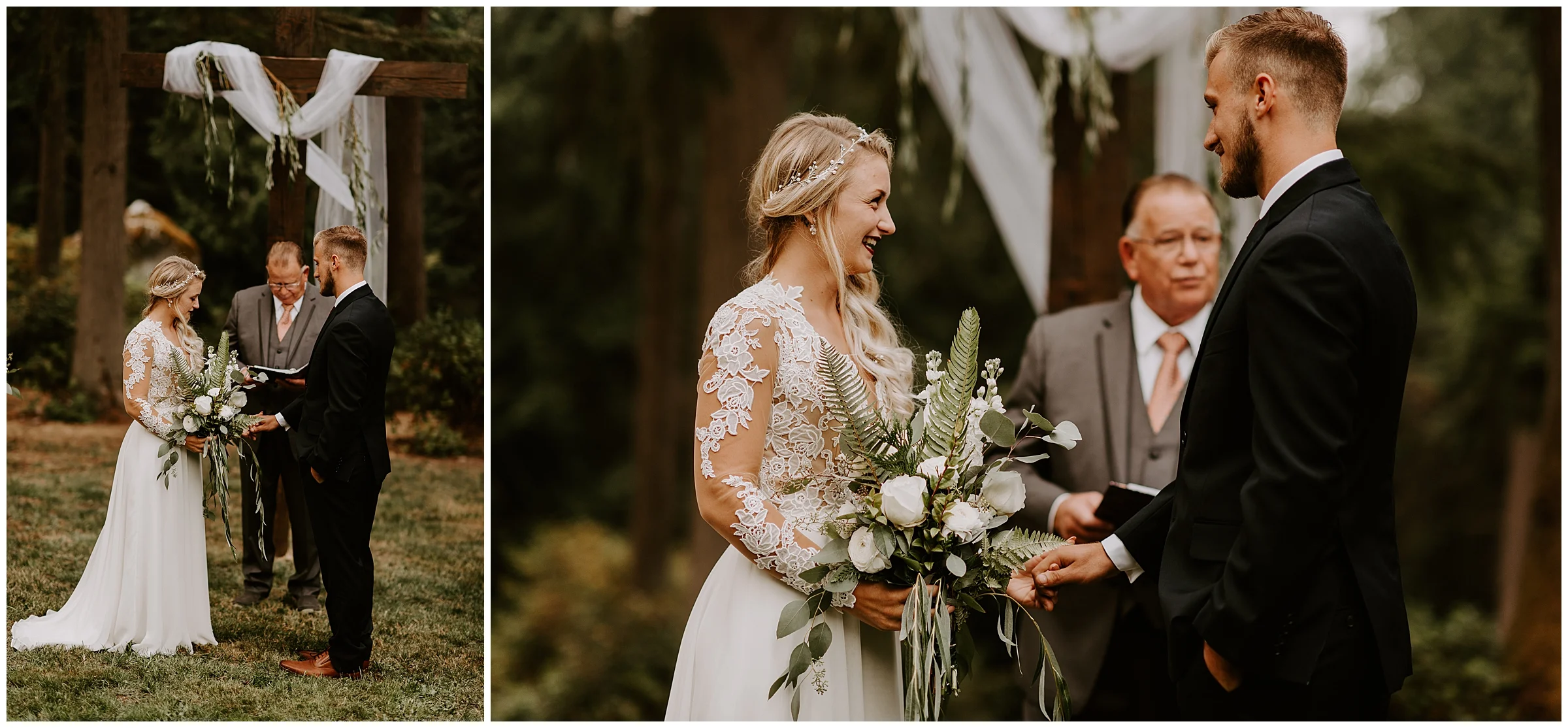 Cameo + Dawson's romantic backyard wedding in Olalla, WA by Seattle Wedding Photographer, Kamra Fuller Photography