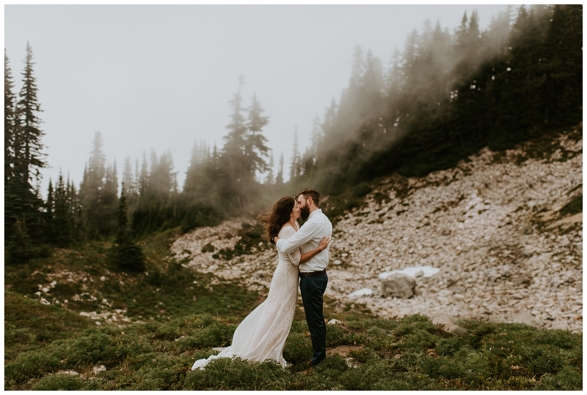 Pinnacle Peak Adventure Elopement at Mt. Rainier National Park by Seattle Elopement Photographer, Kamra Fuller Photography - Seattle Wedding Photographer