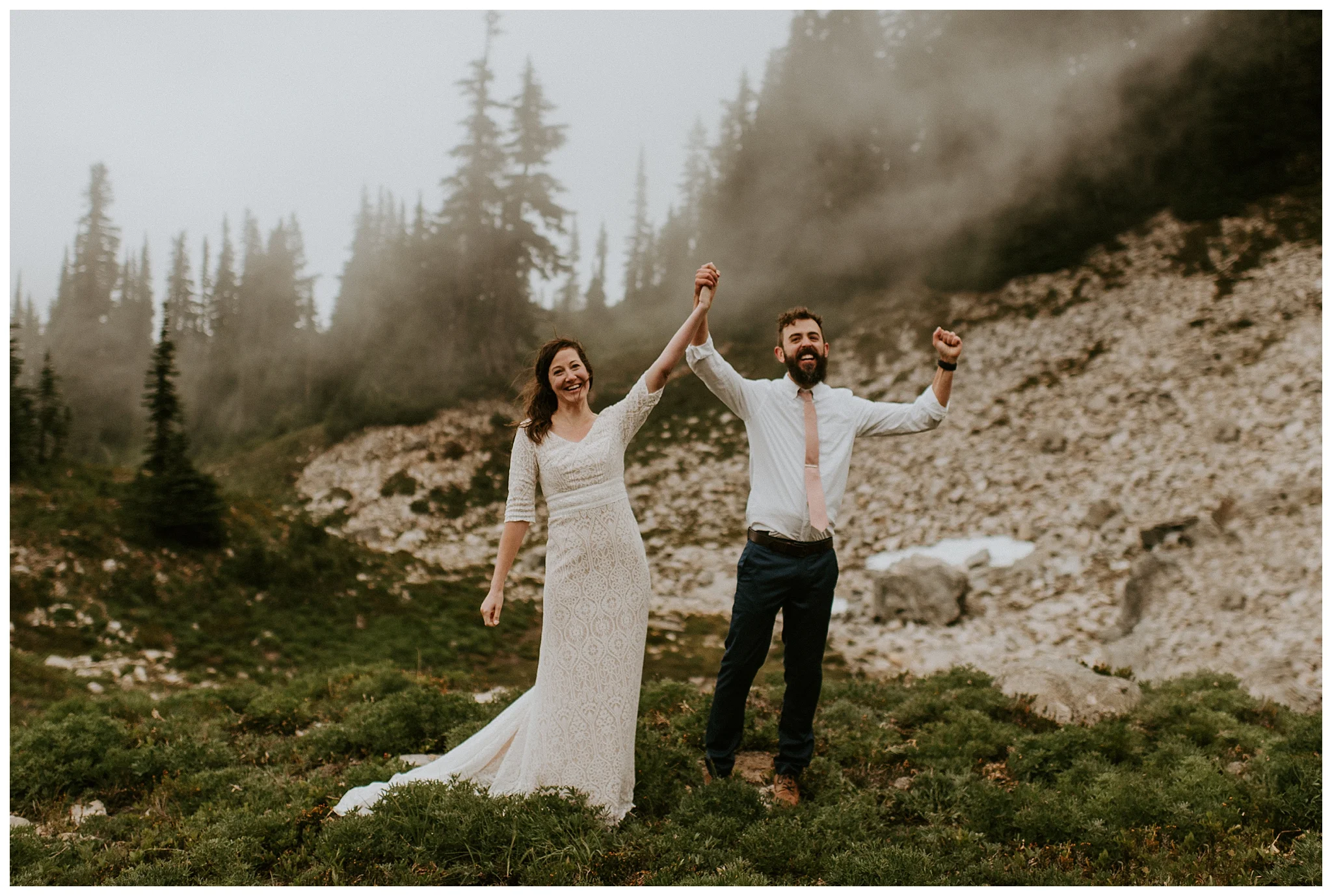 Pinnacle Peak Adventure Elopement at Mt. Rainier National Park by Seattle Elopement Photographer, Kamra Fuller Photography - Seattle Wedding Photographer