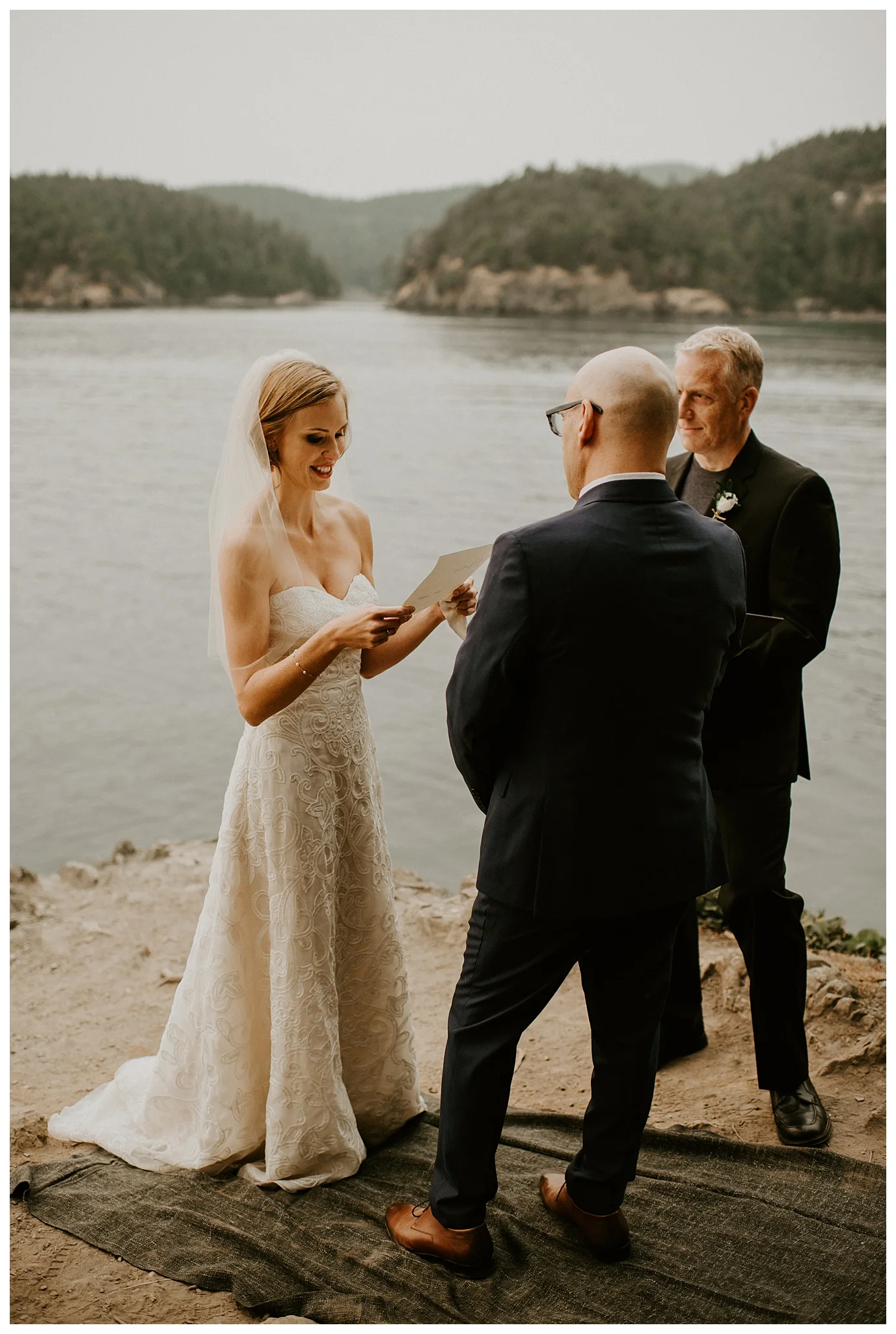 Moody Deception Pass State Park Elopement by Seattle Wedding Photographer, Kamra Fuller Photography