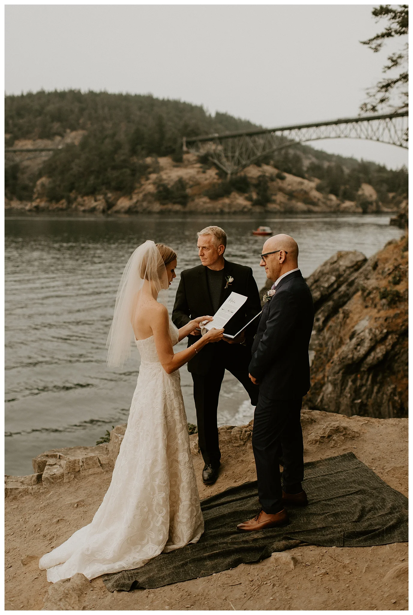 Moody Deception Pass State Park Elopement by Seattle Wedding Photographer, Kamra Fuller Photography