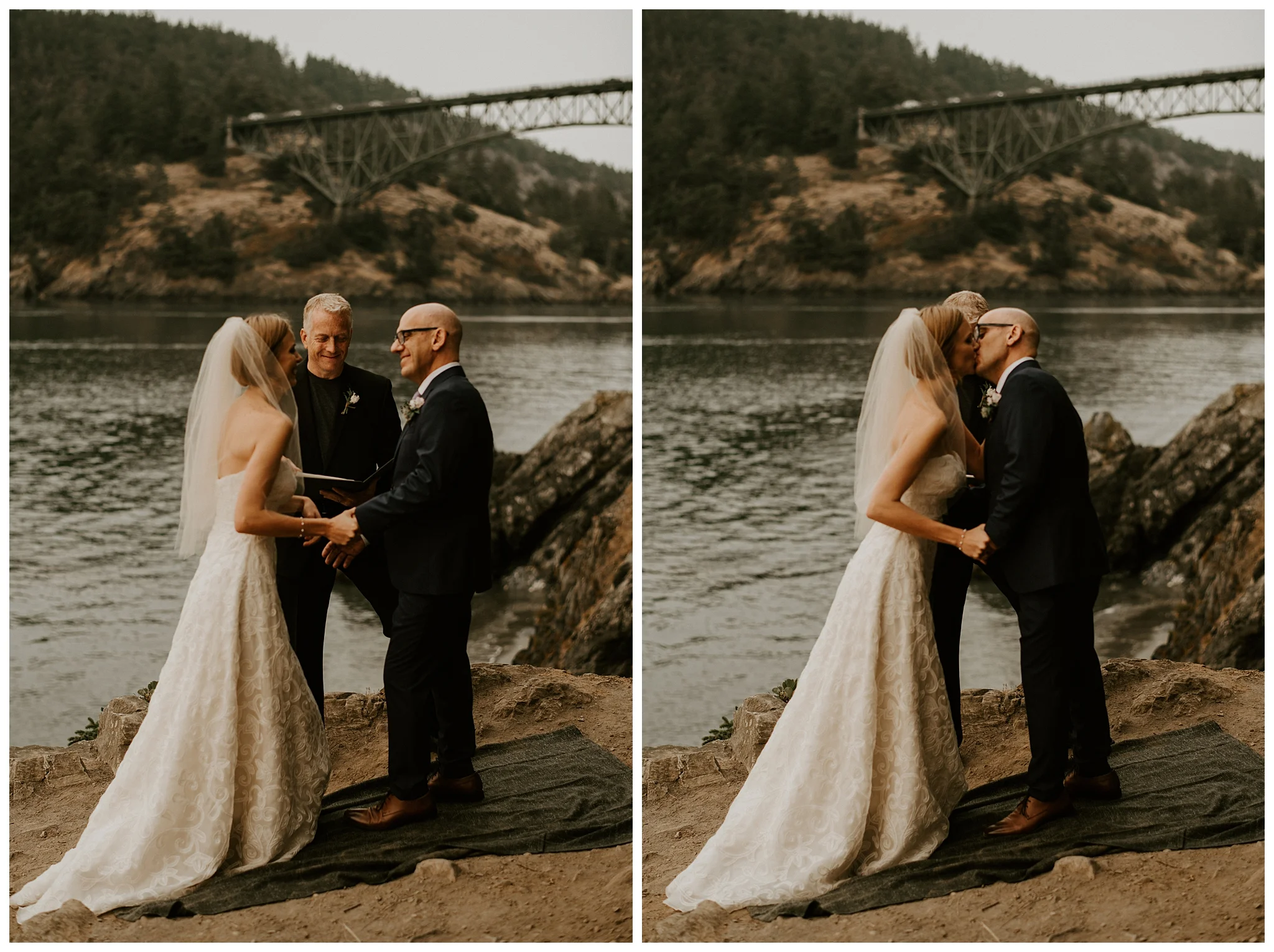 Moody Deception Pass State Park Elopement by Seattle Wedding Photographer, Kamra Fuller Photography