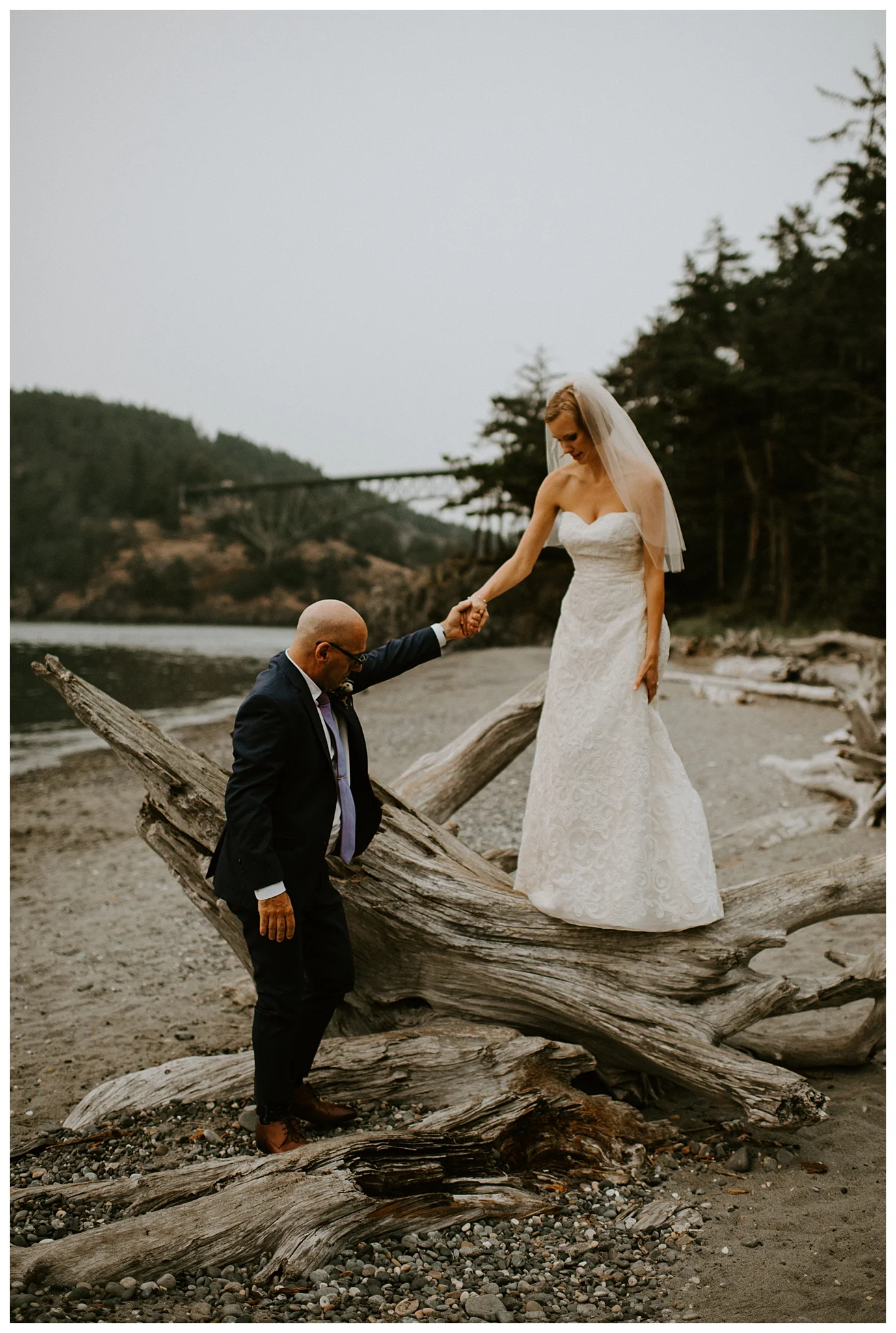Moody Deception Pass State Park Elopement by Seattle Wedding Photographer, Kamra Fuller Photography