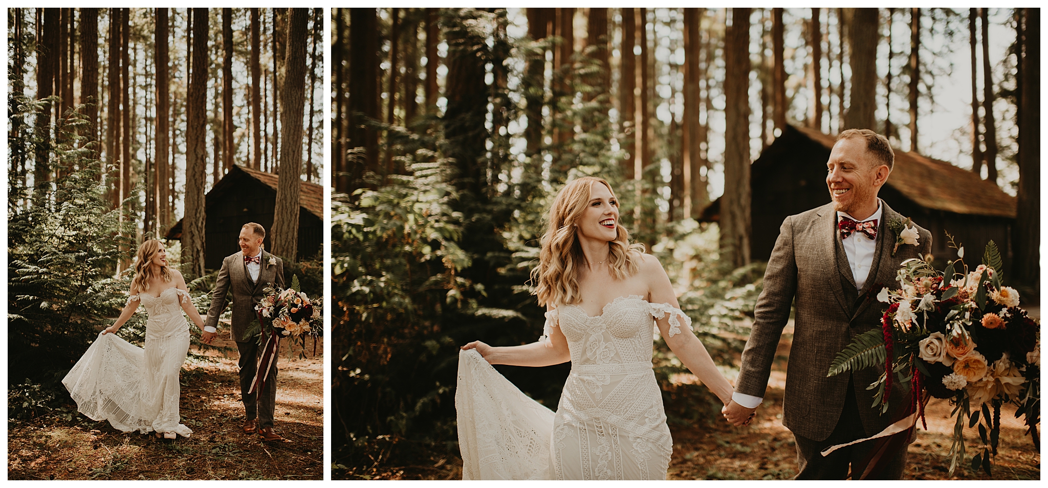 Ashley and Peter's Bohemian Woodland Wedding at Kitsap Memorial State Park, Poulsbo, WA by Seattle Wedding Photographer, Kamra Fuller Photography