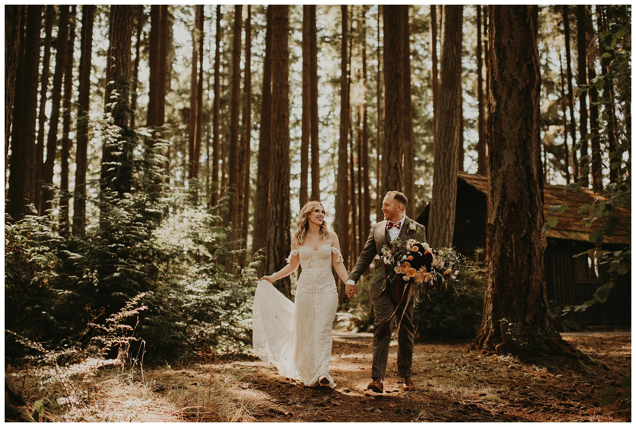 Ashley and Peter's Bohemian Woodland Wedding at Kitsap Memorial State Park, Poulsbo, WA by Seattle Wedding Photographer, Kamra Fuller Photography