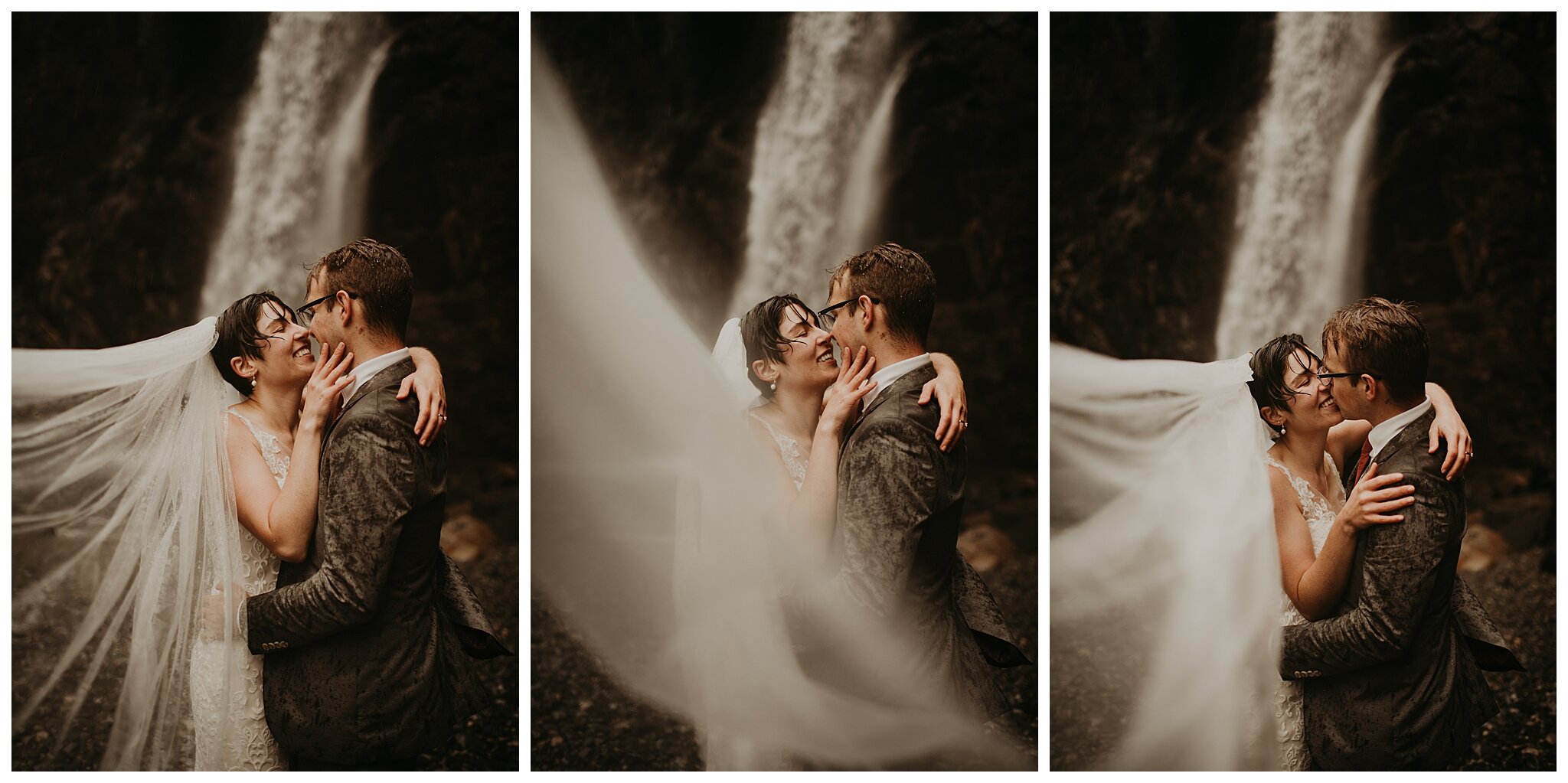 Layla + Kodiak Wedding Portraits - Franklin Falls, Snoqualmie, WA - Kamra Fuller Photography