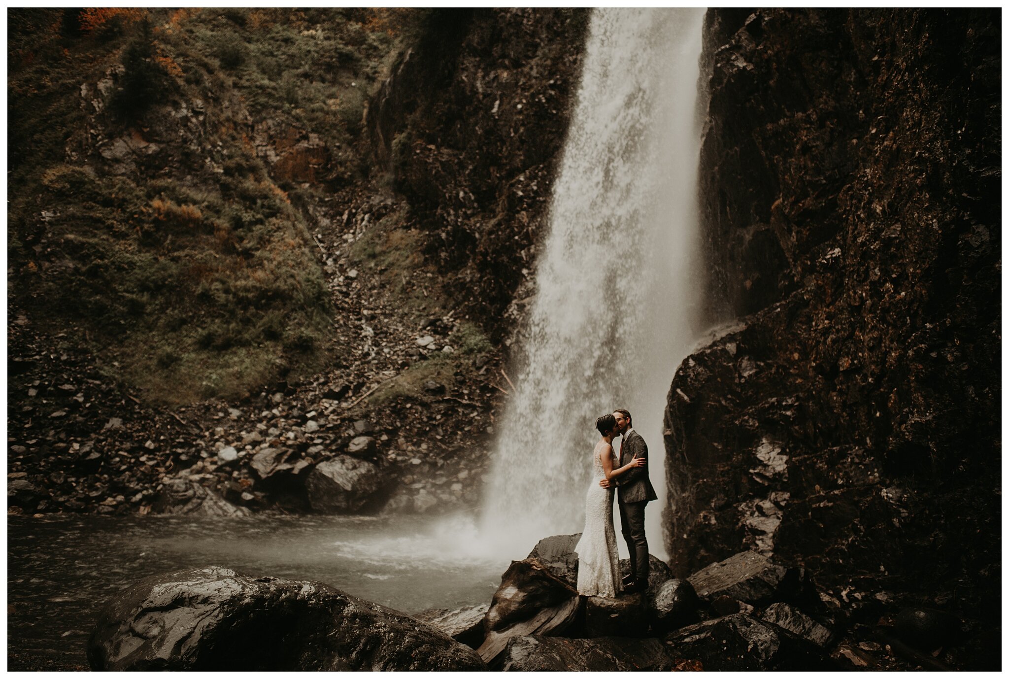 Layla + Kodiak Wedding Portraits - Franklin Falls, Snoqualmie, WA - Kamra Fuller Photography