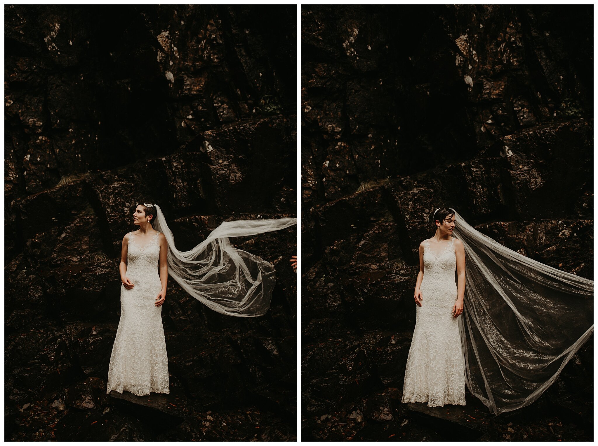 Layla + Kodiak Wedding Portraits - Franklin Falls, Snoqualmie, WA - Kamra Fuller Photography