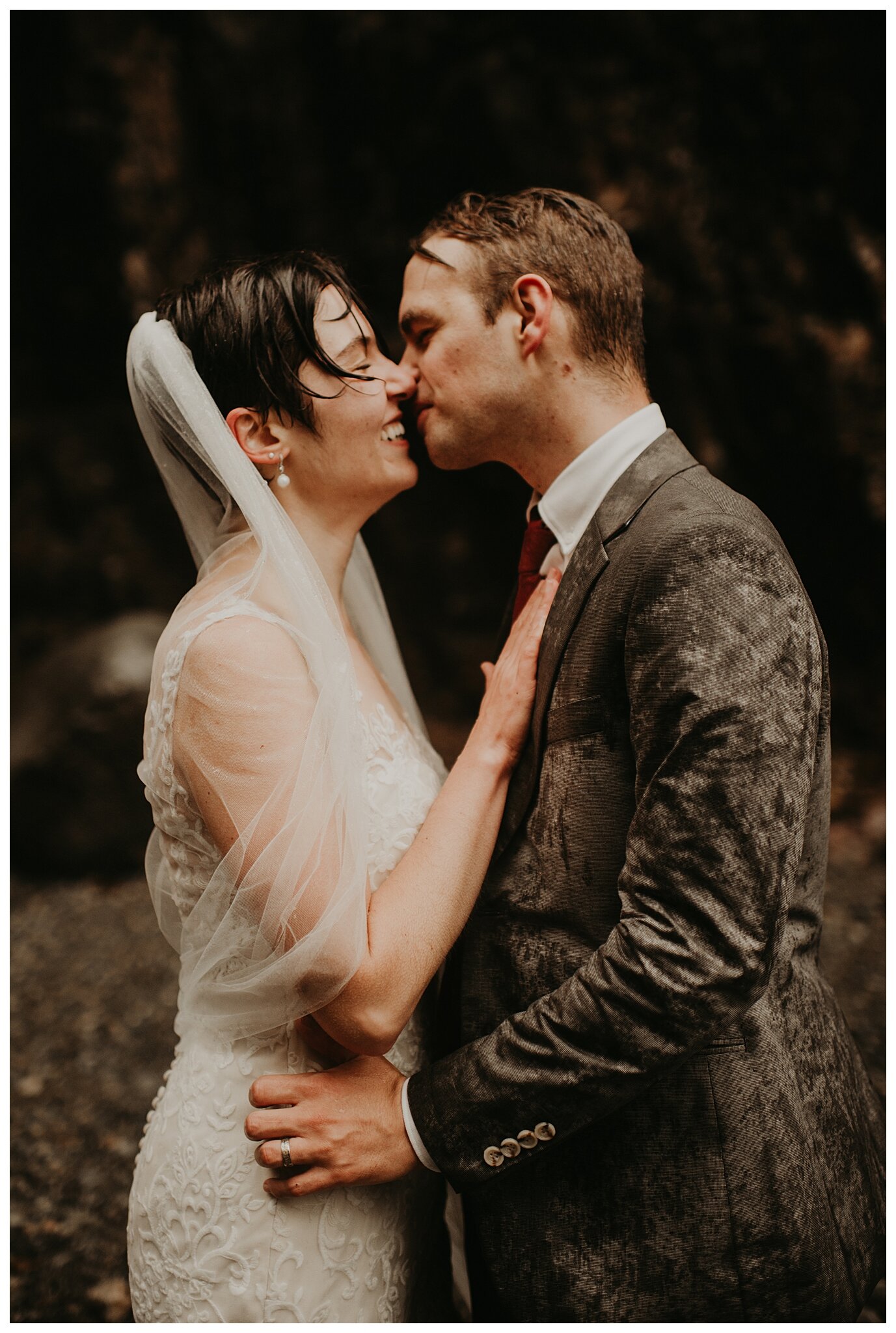 Layla + Kodiak Wedding Portraits - Franklin Falls, Snoqualmie, WA - Kamra Fuller Photography