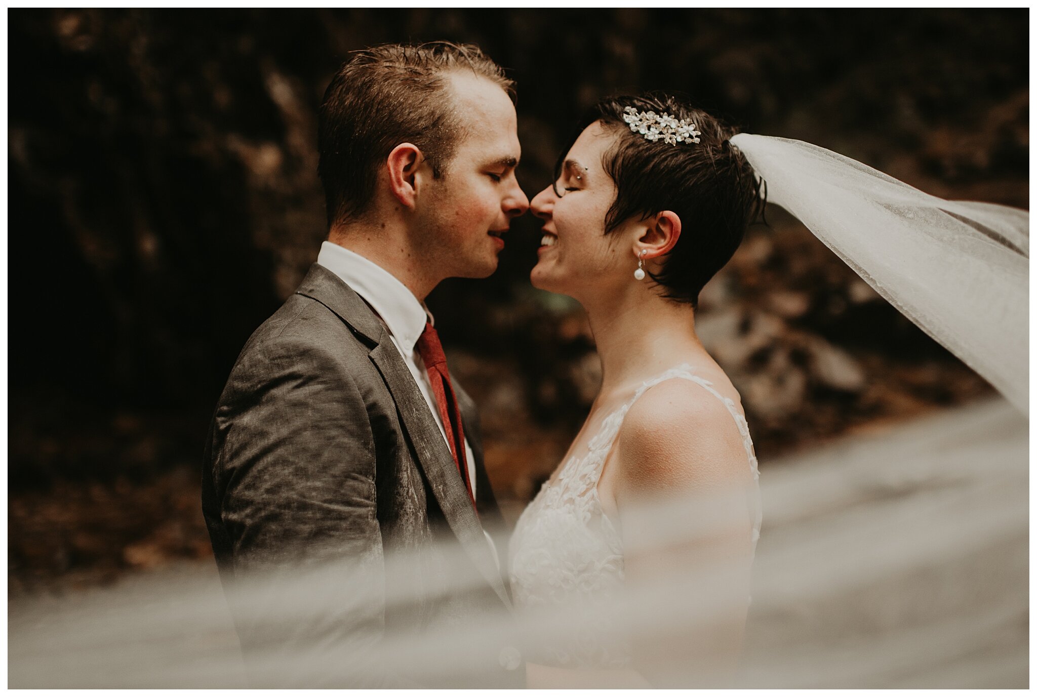 Layla + Kodiak Wedding Portraits - Franklin Falls, Snoqualmie, WA - Kamra Fuller Photography