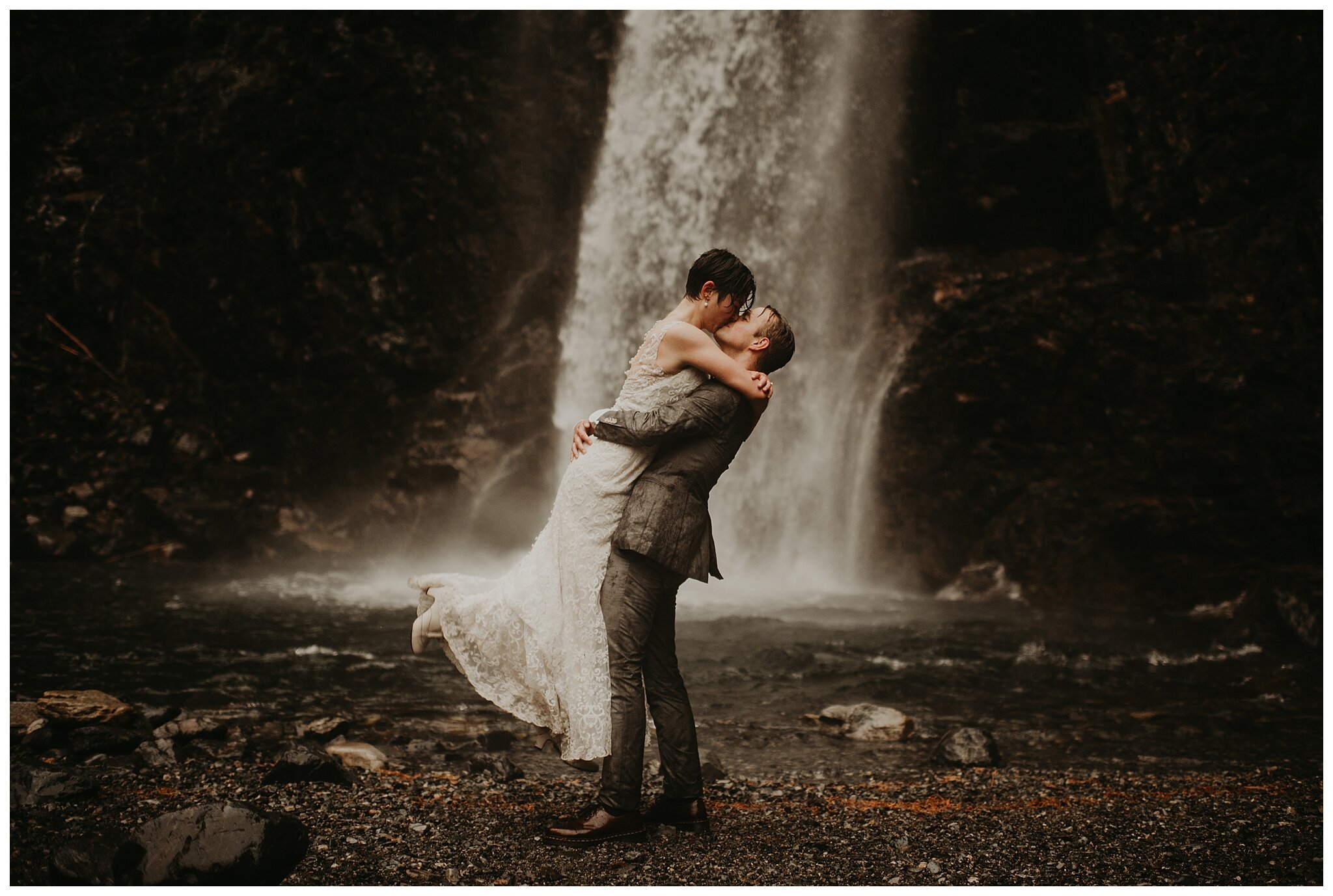 Layla + Kodiak Wedding Portraits - Franklin Falls, Snoqualmie, WA - Kamra Fuller Photography