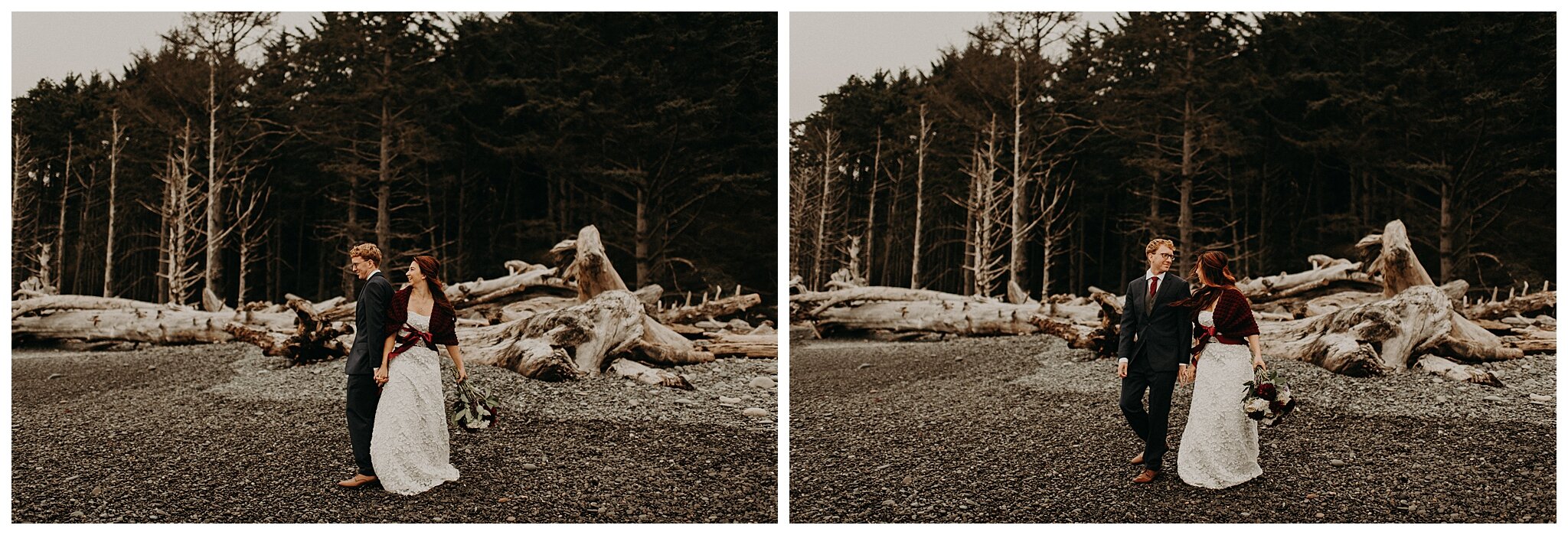 Amanda + David Wedding Portraits - Rialto Beach, Olympic National Park, Washington - Kamra Fuller Photography