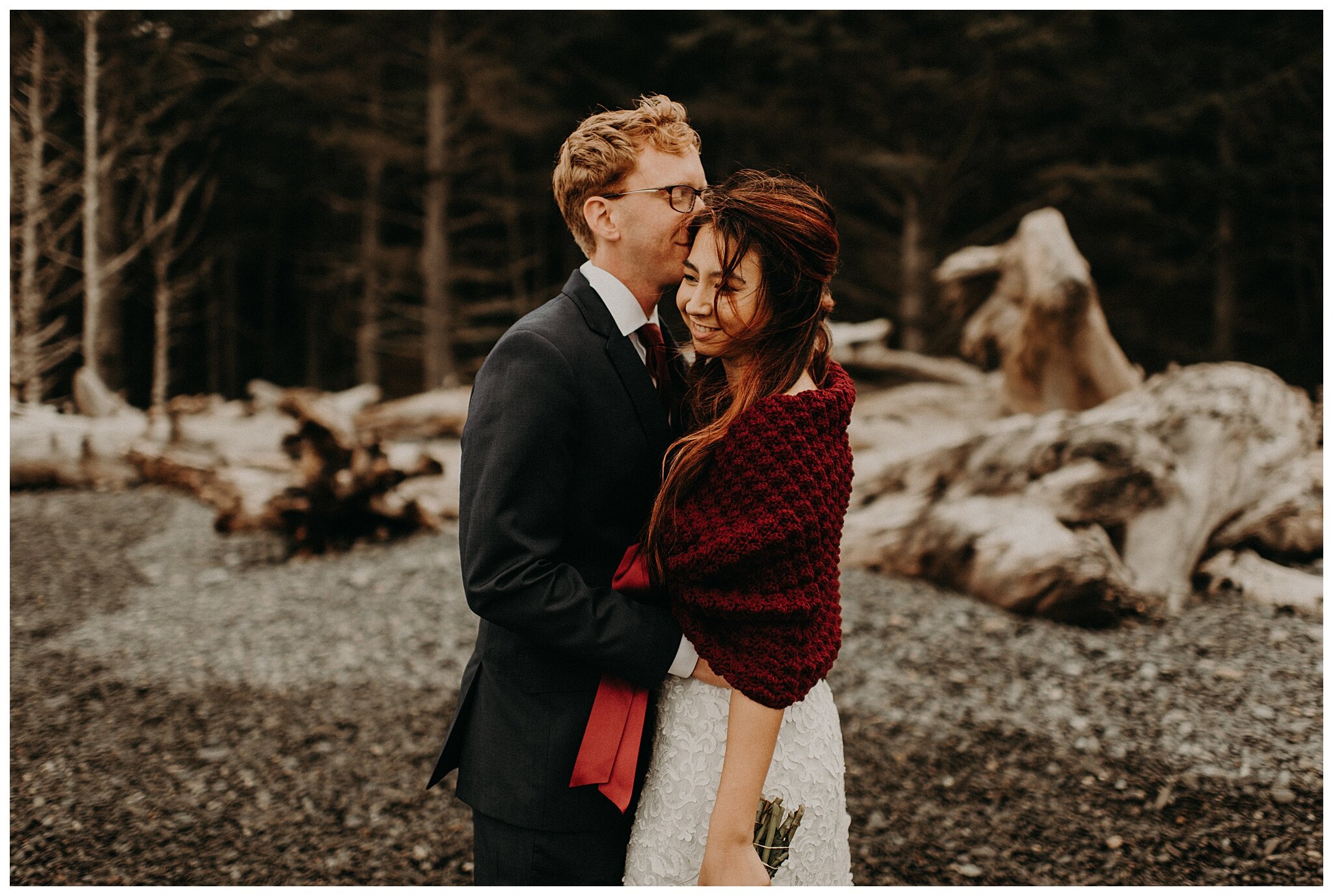 Amanda + David Wedding Portraits - Rialto Beach, Olympic National Park, Washington - Kamra Fuller Photography