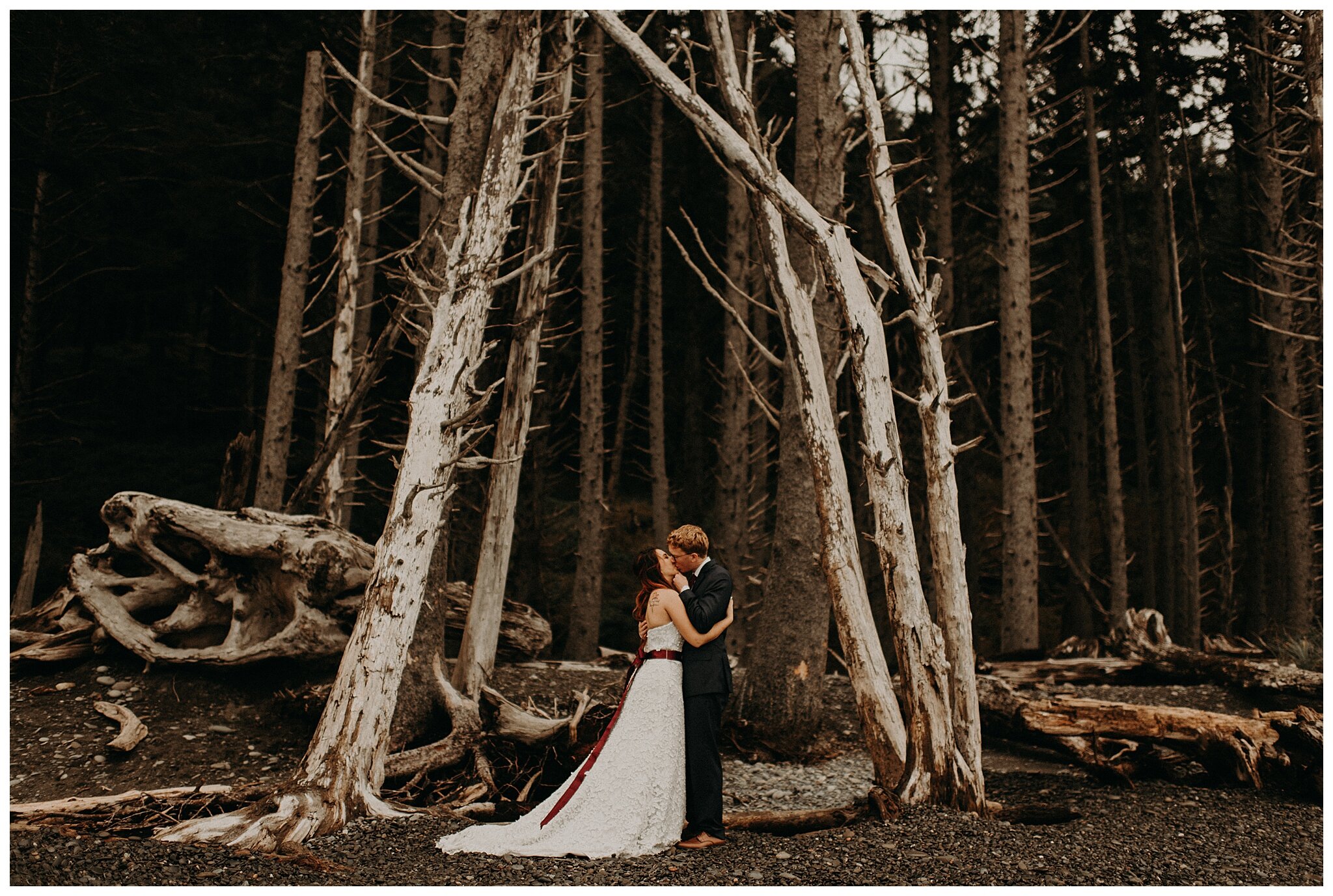 Amanda + David Wedding Portraits - Rialto Beach, Olympic National Park, Washington - Kamra Fuller Photography