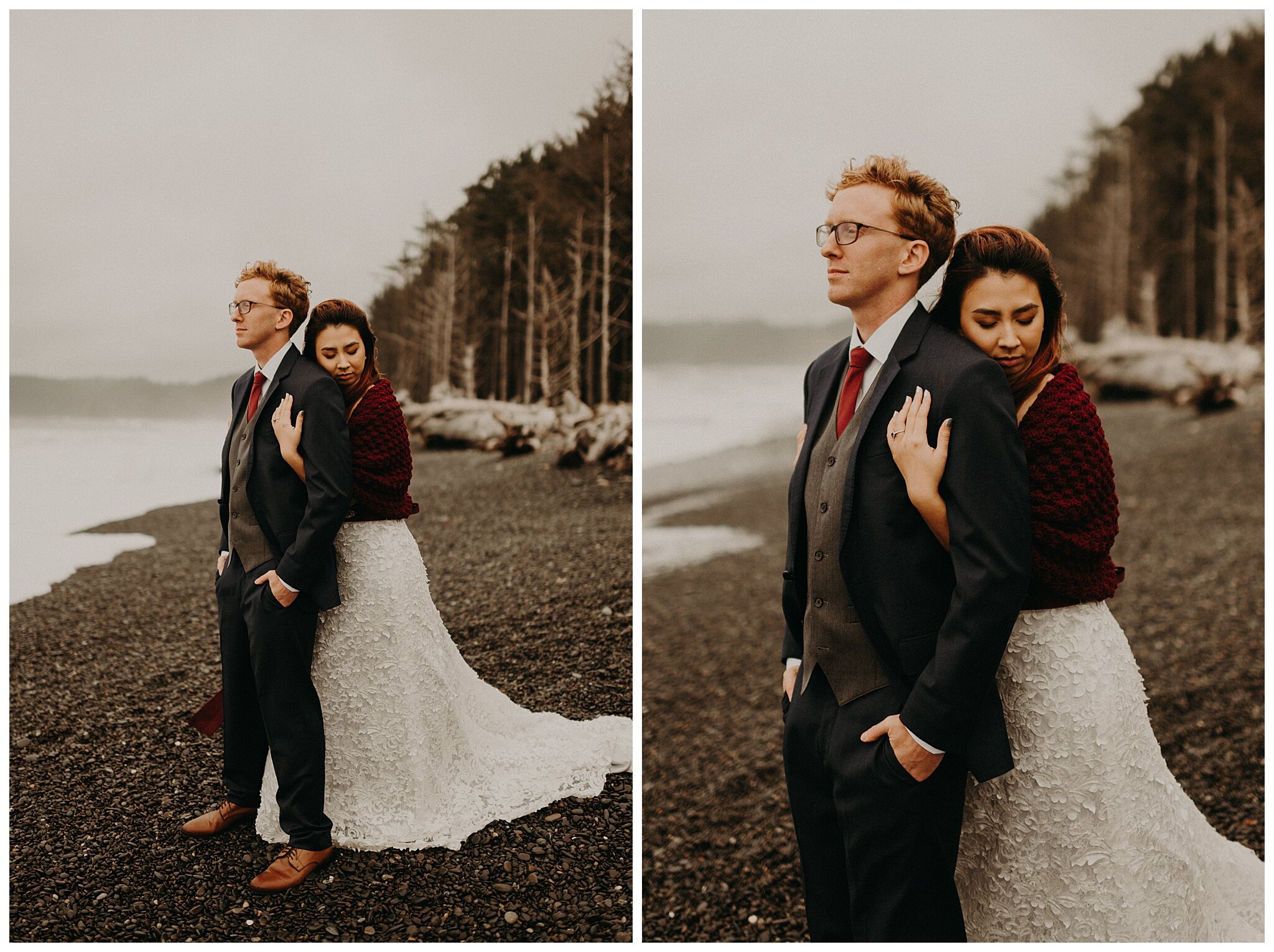 Amanda + David Wedding Portraits - Rialto Beach, Olympic National Park, Washington - Kamra Fuller Photography