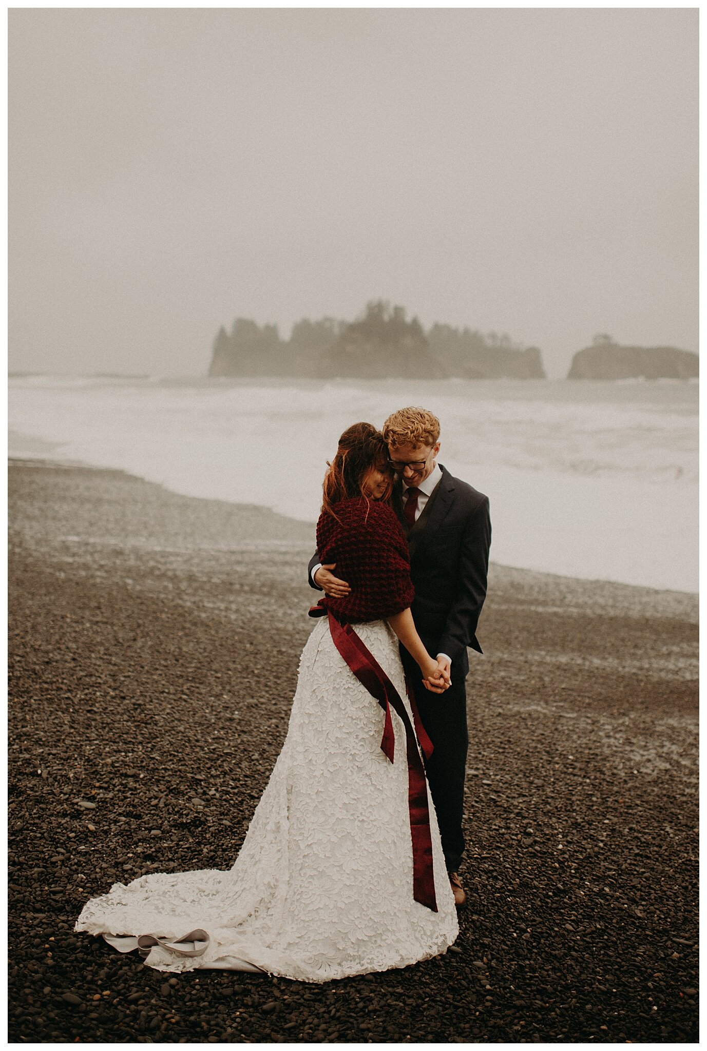 Amanda + David Wedding Portraits - Rialto Beach, Olympic National Park, Washington - Kamra Fuller Photography