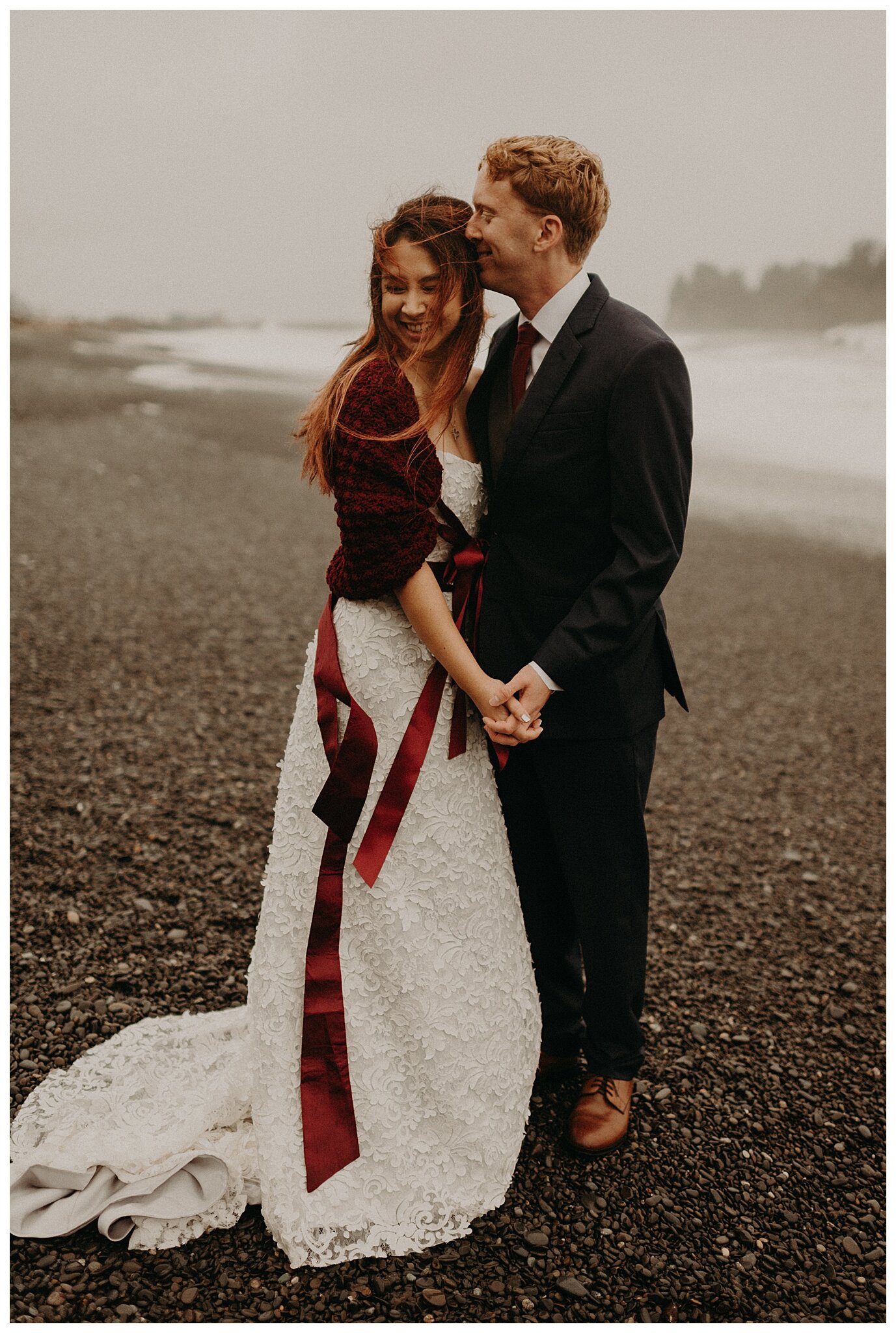 Amanda + David Wedding Portraits - Rialto Beach, Olympic National Park, Washington - Kamra Fuller Photography