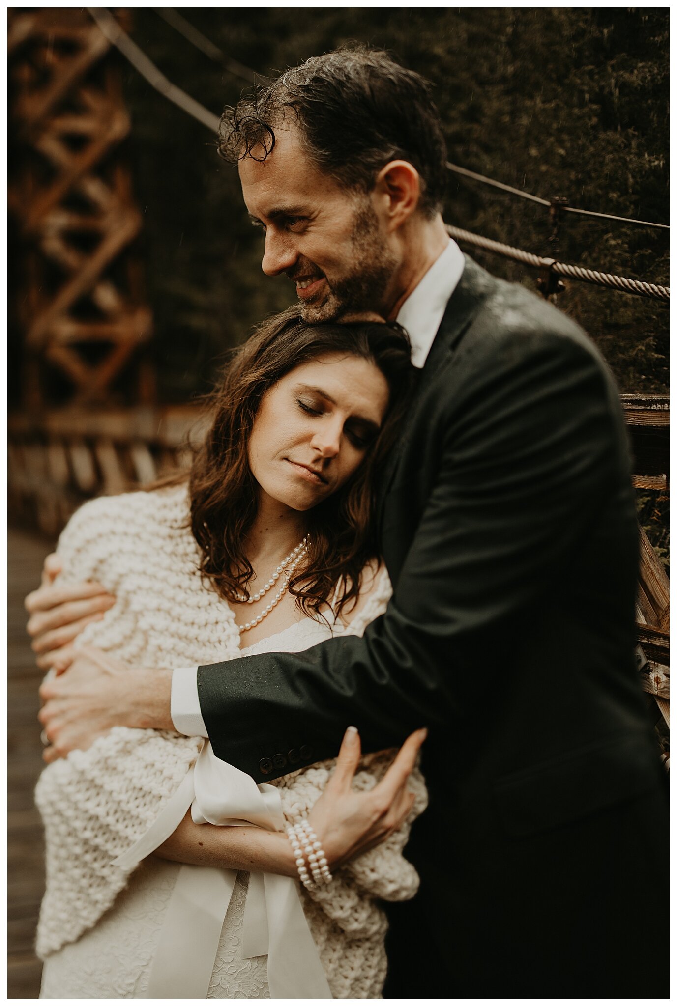 Alexandra + Alan's Mt. Rainier Elopement at Copper Creek Inn and Longmire Bridge by Seattle Wedding Photographer, Kamra Fuller Photography