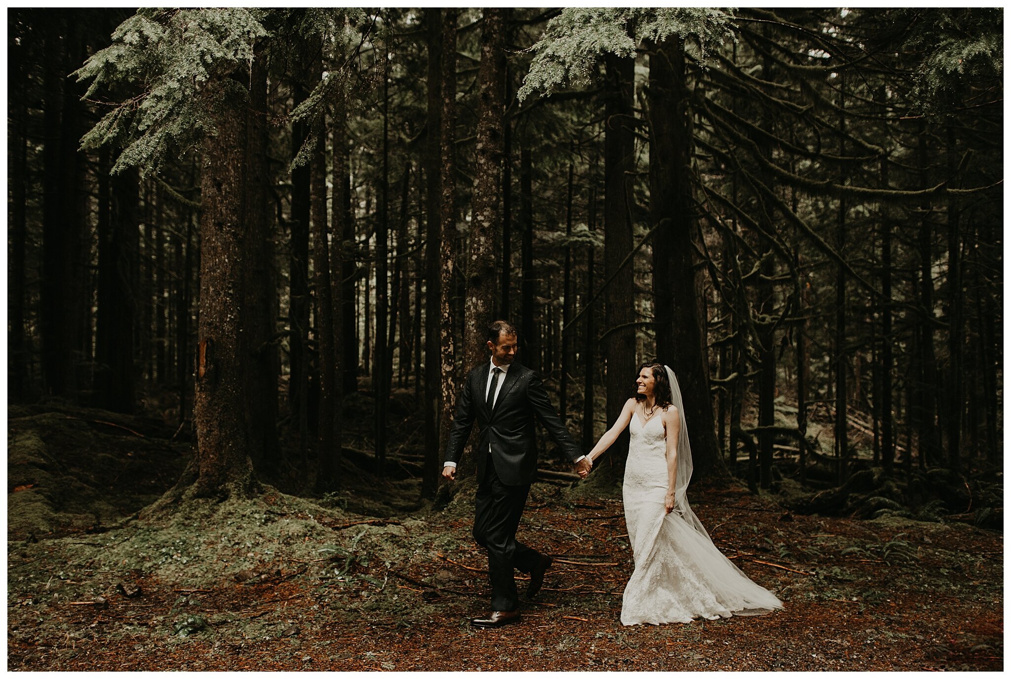 Alexandra + Alan's Mt. Rainier Elopement at Copper Creek Inn and Longmire Bridge by Seattle Wedding Photographer, Kamra Fuller Photography